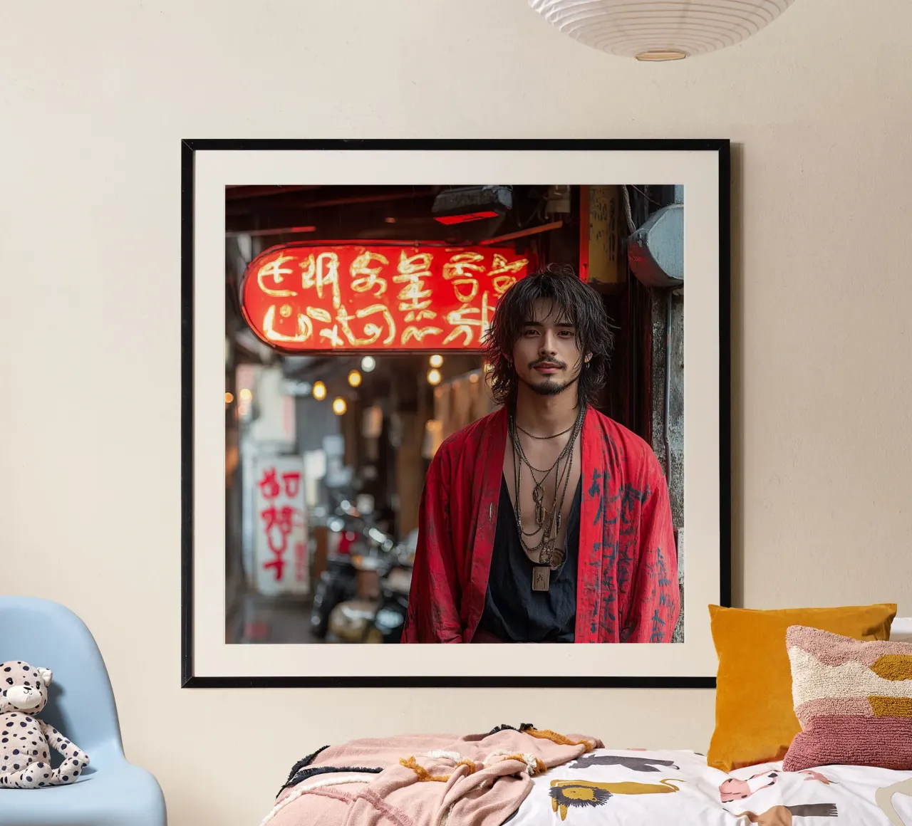 Essenza del Giappone poster con telaio in legno da Wanderlust Vibes