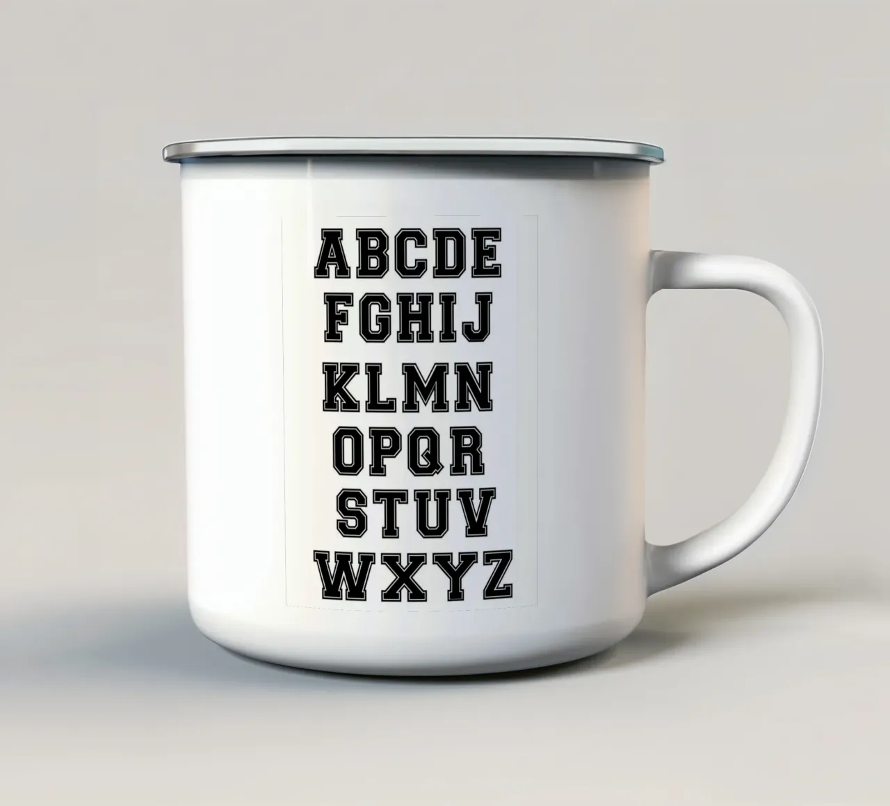 alfabeto tazza in smalto da Olivia Creator