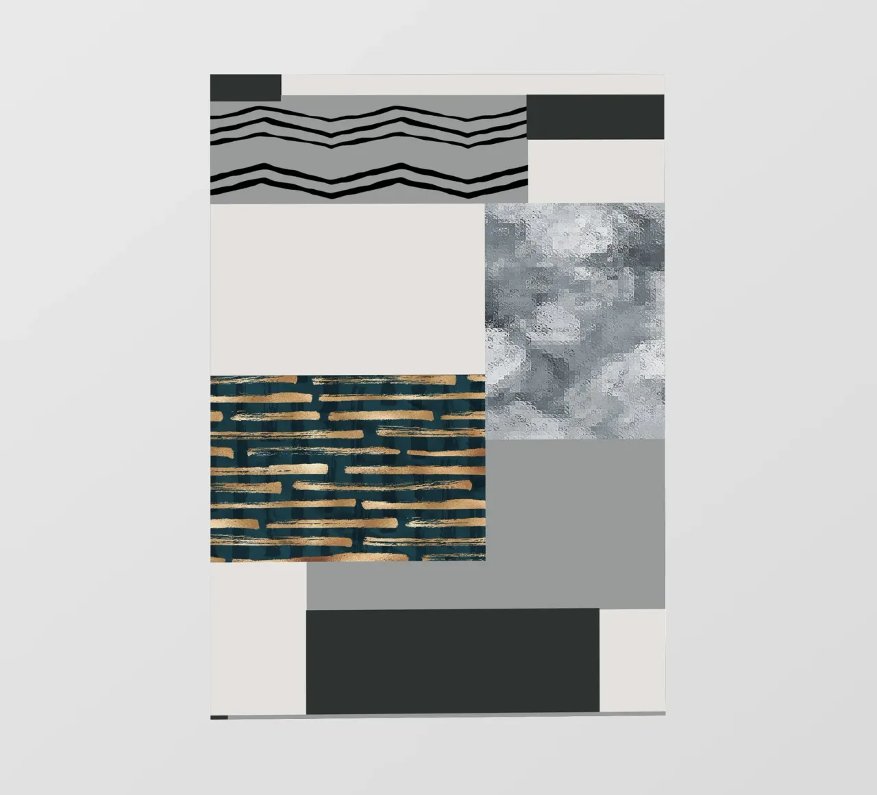 abstract gray and black squares 3 telo in pvc da vintageshop