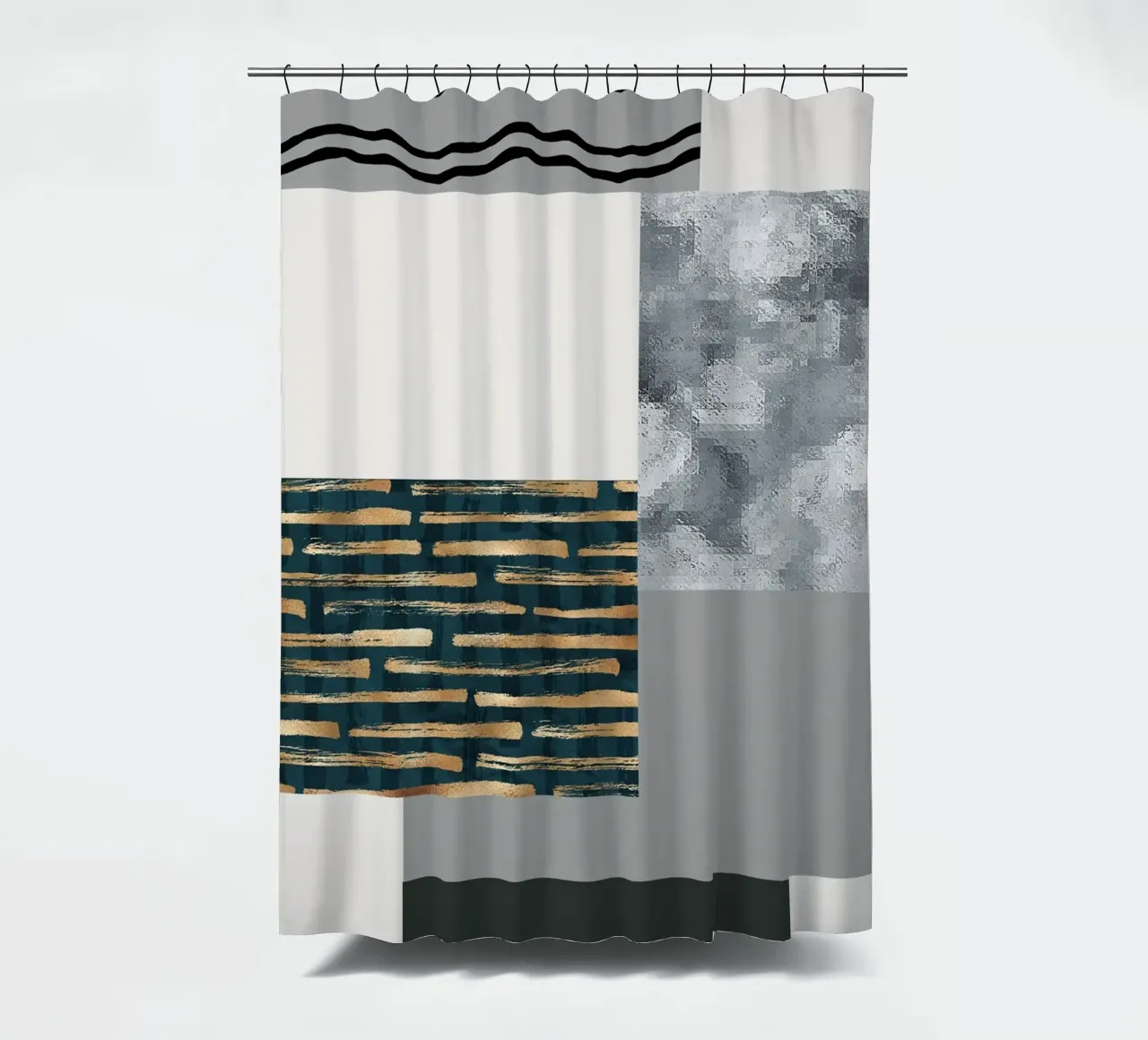 abstract gray and black squares 3 tenda da doccia da vintageshop