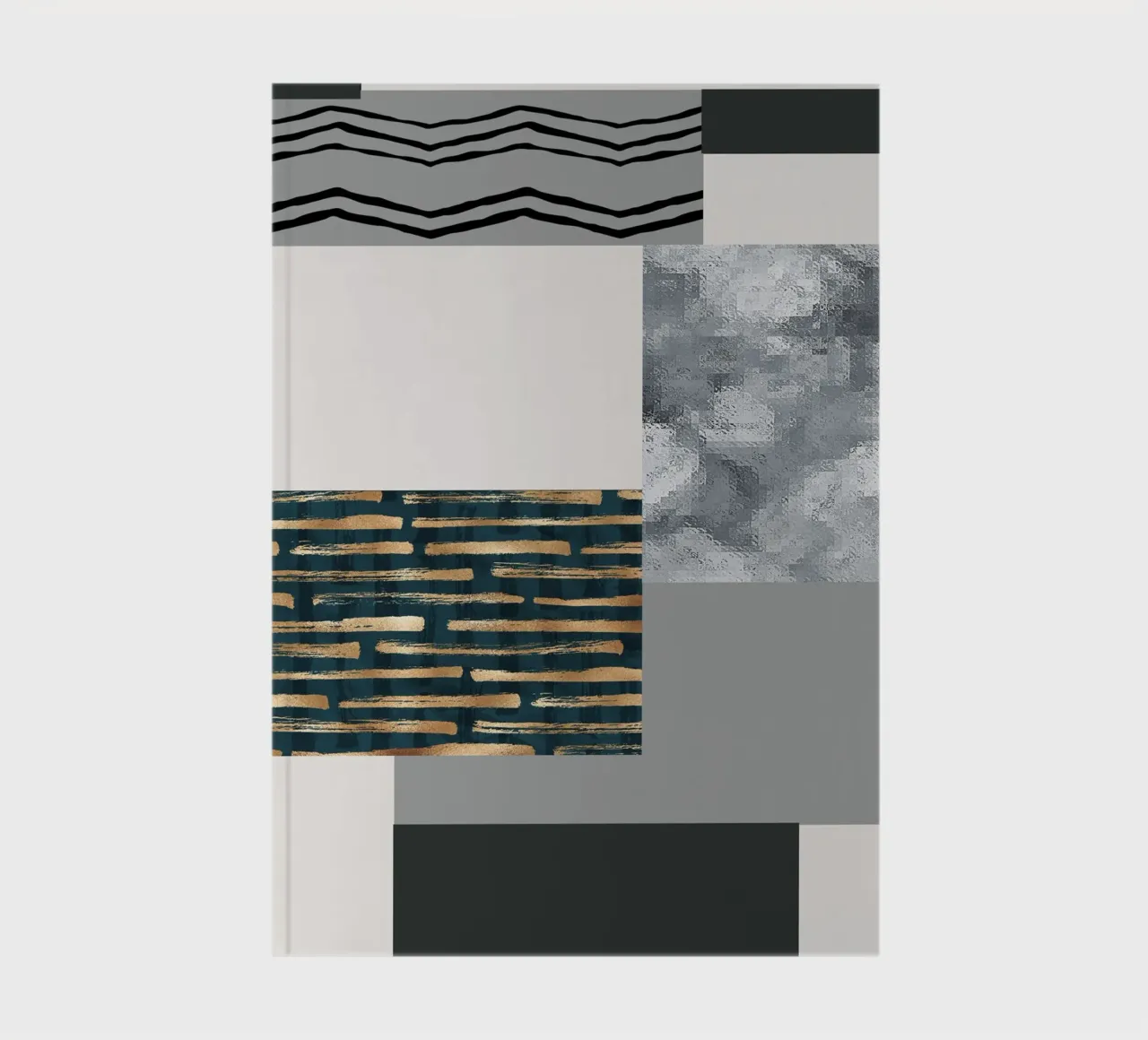abstract gray and black squares 3 notebook by vintageshop