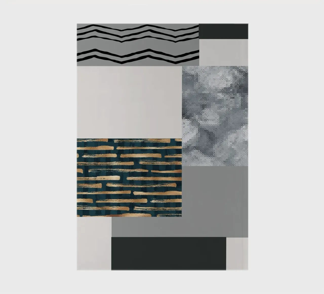 abstract gray and black squares 3 notebook by vintageshop