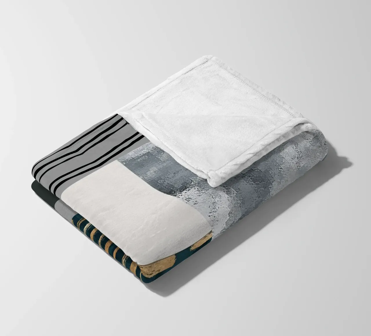 abstract gray and black squares 3 coperta in pile da vintageshop