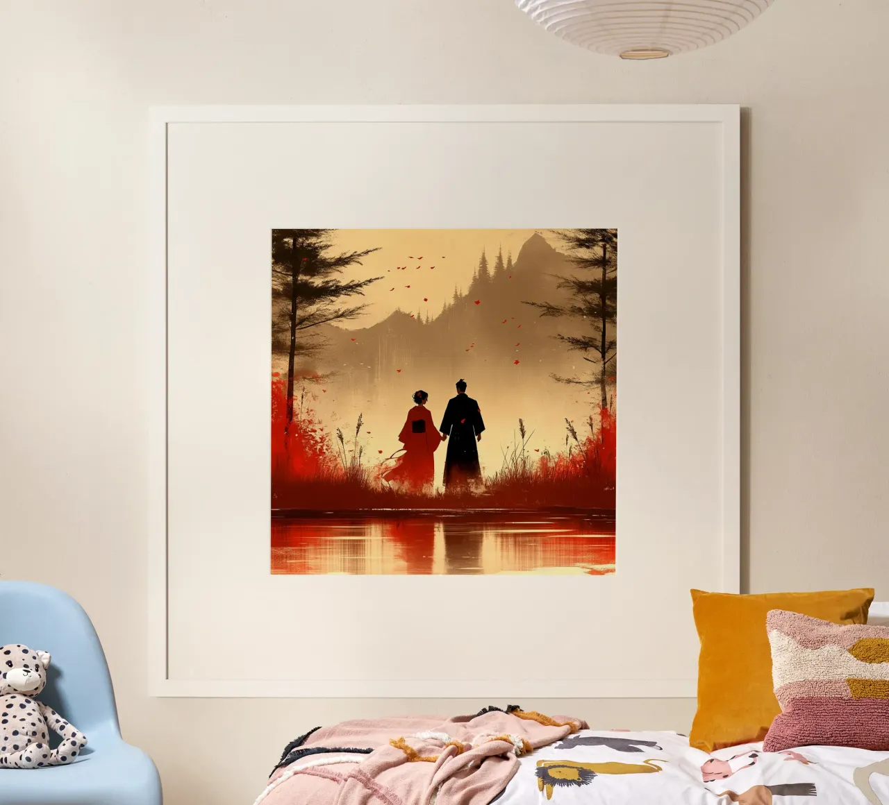 Essenza del Giappone poster con telaio in legno da Wanderlust Vibes