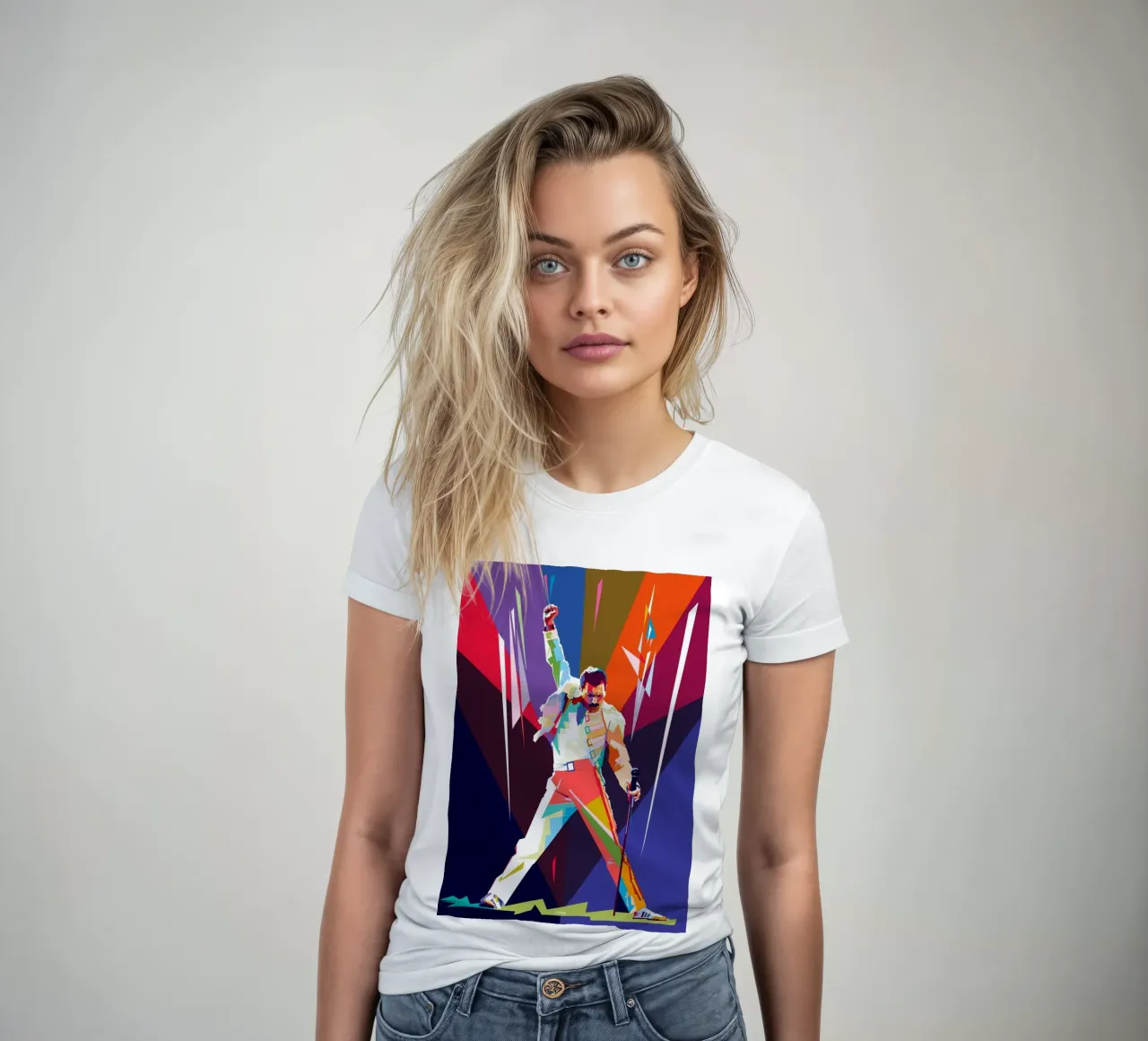 Lo stile iconico di Freddie Mercury t-shirt da donna da Hantamrata