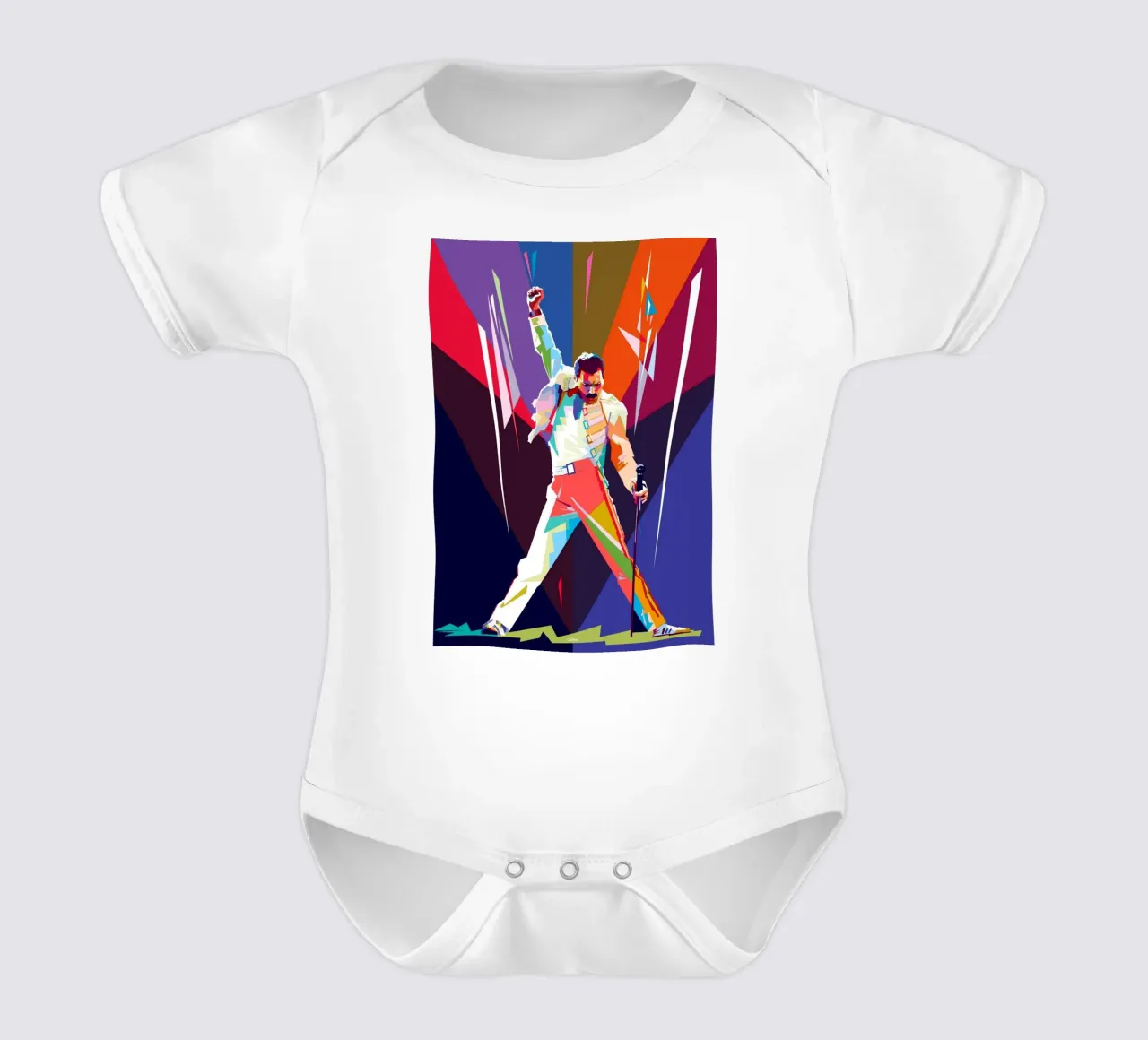 Lo stile iconico di Freddie Mercury body neonato maniche corte da Hantamrata