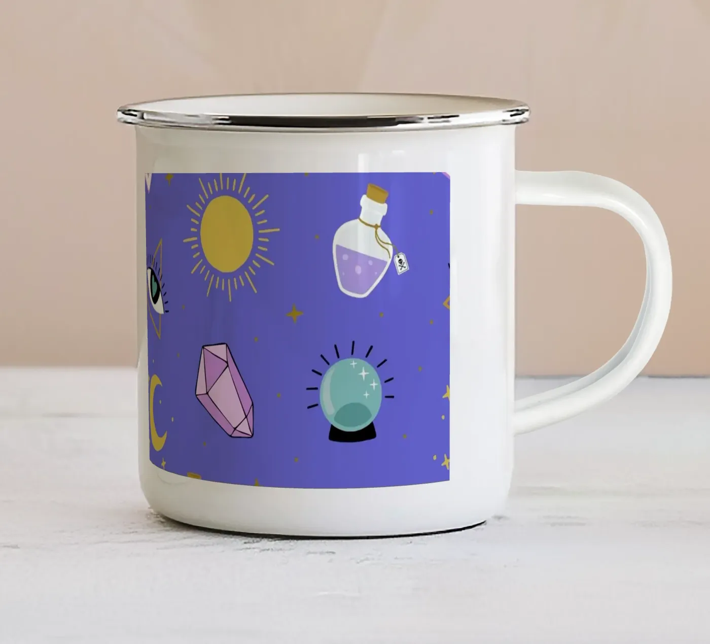 Esoteric pattern tazza in smalto da Vivi Nicolin