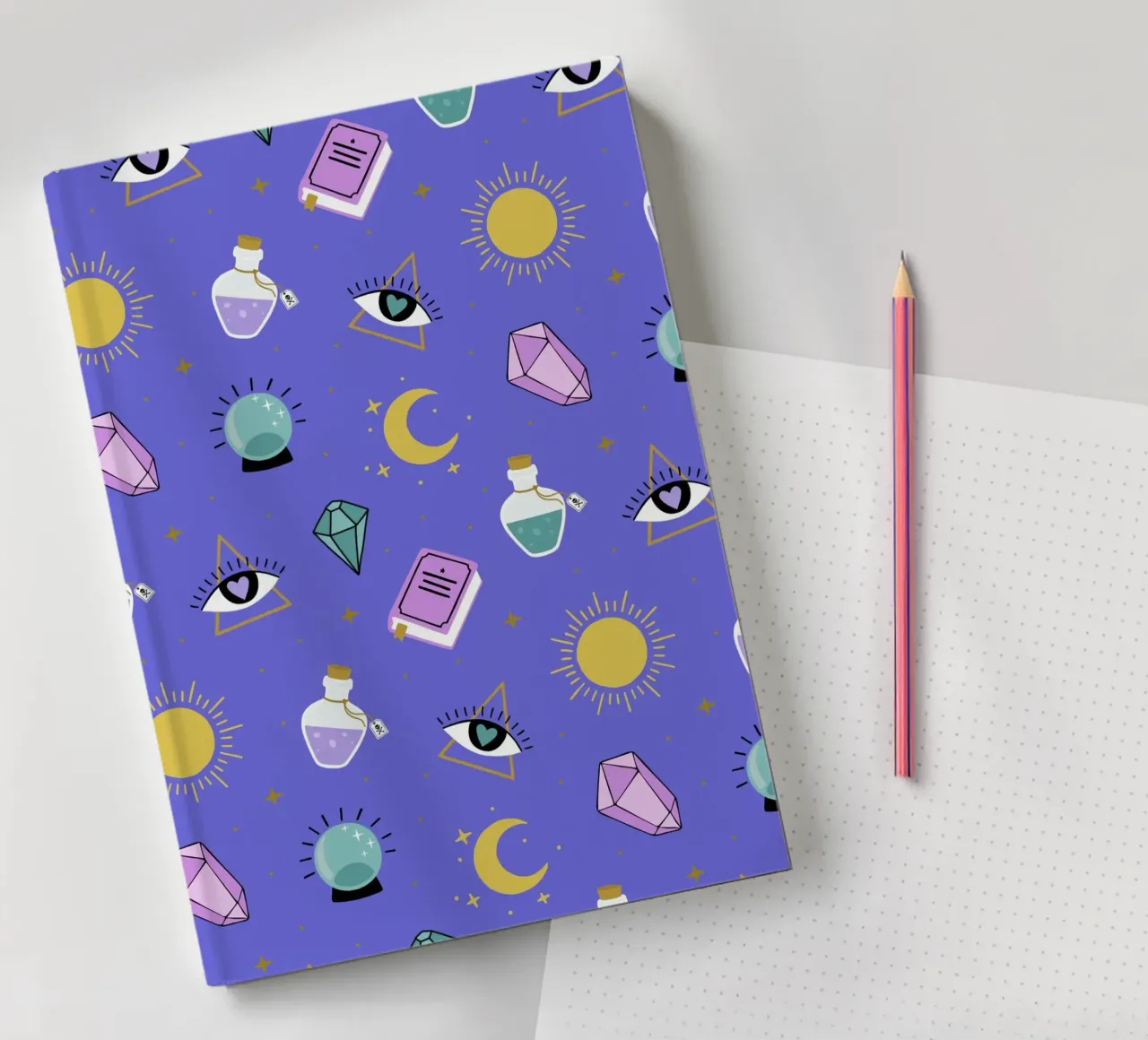 Esoteric pattern notebook by Vivi Nicolin