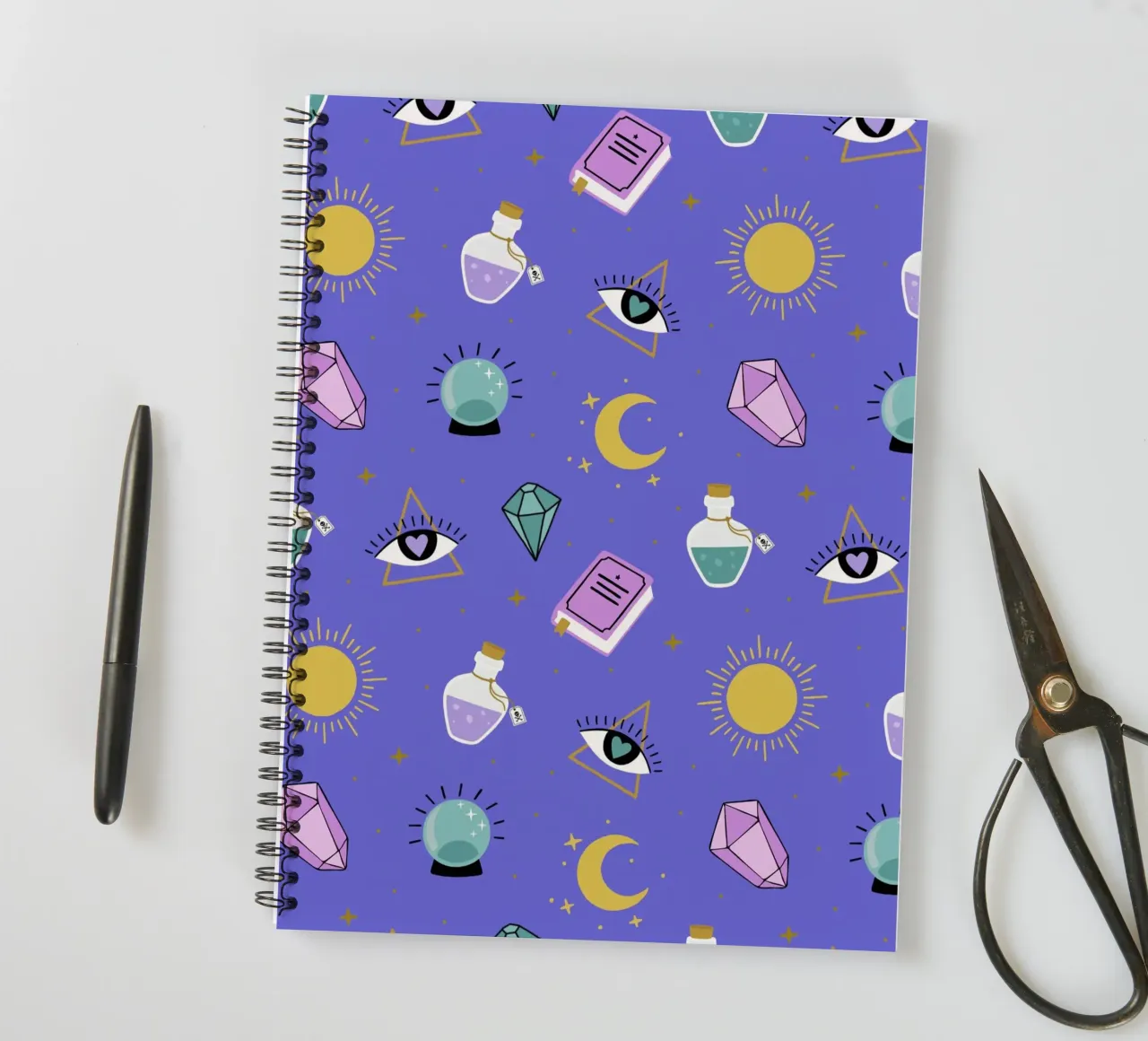 Esoteric pattern spiral notebook by Vivi Nicolin
