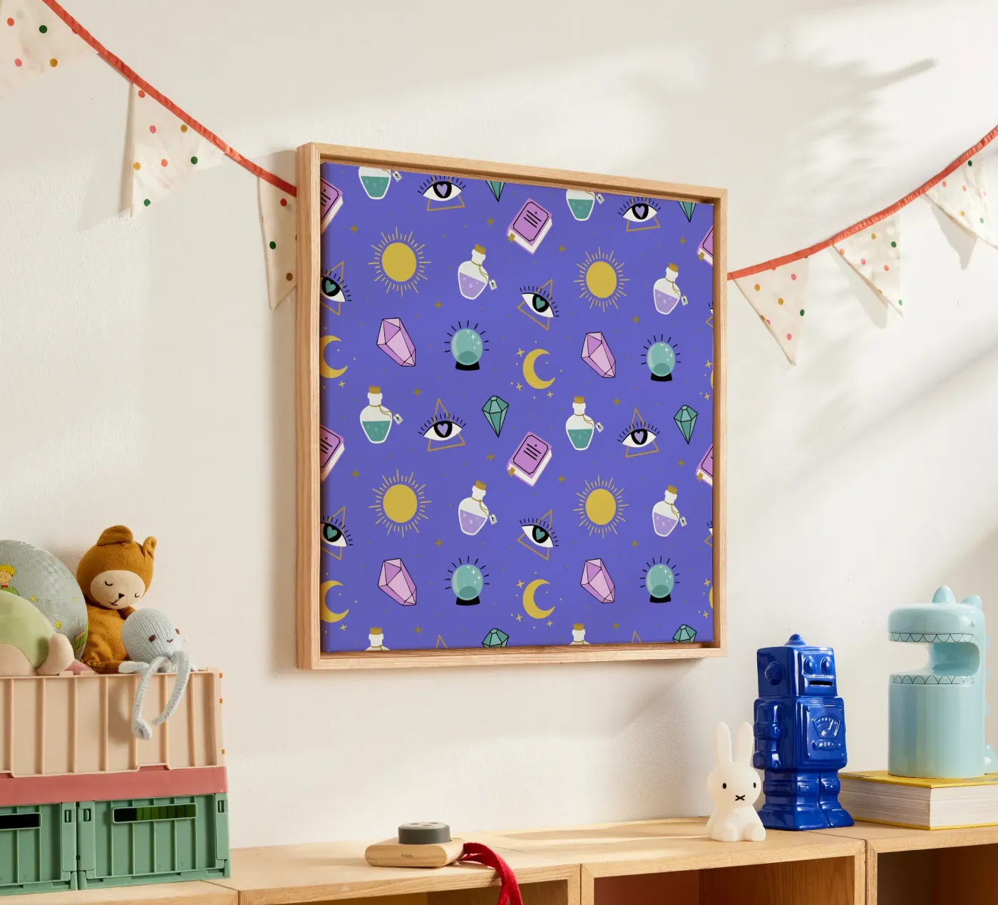 Esoteric pattern canvas by Vivi Nicolin