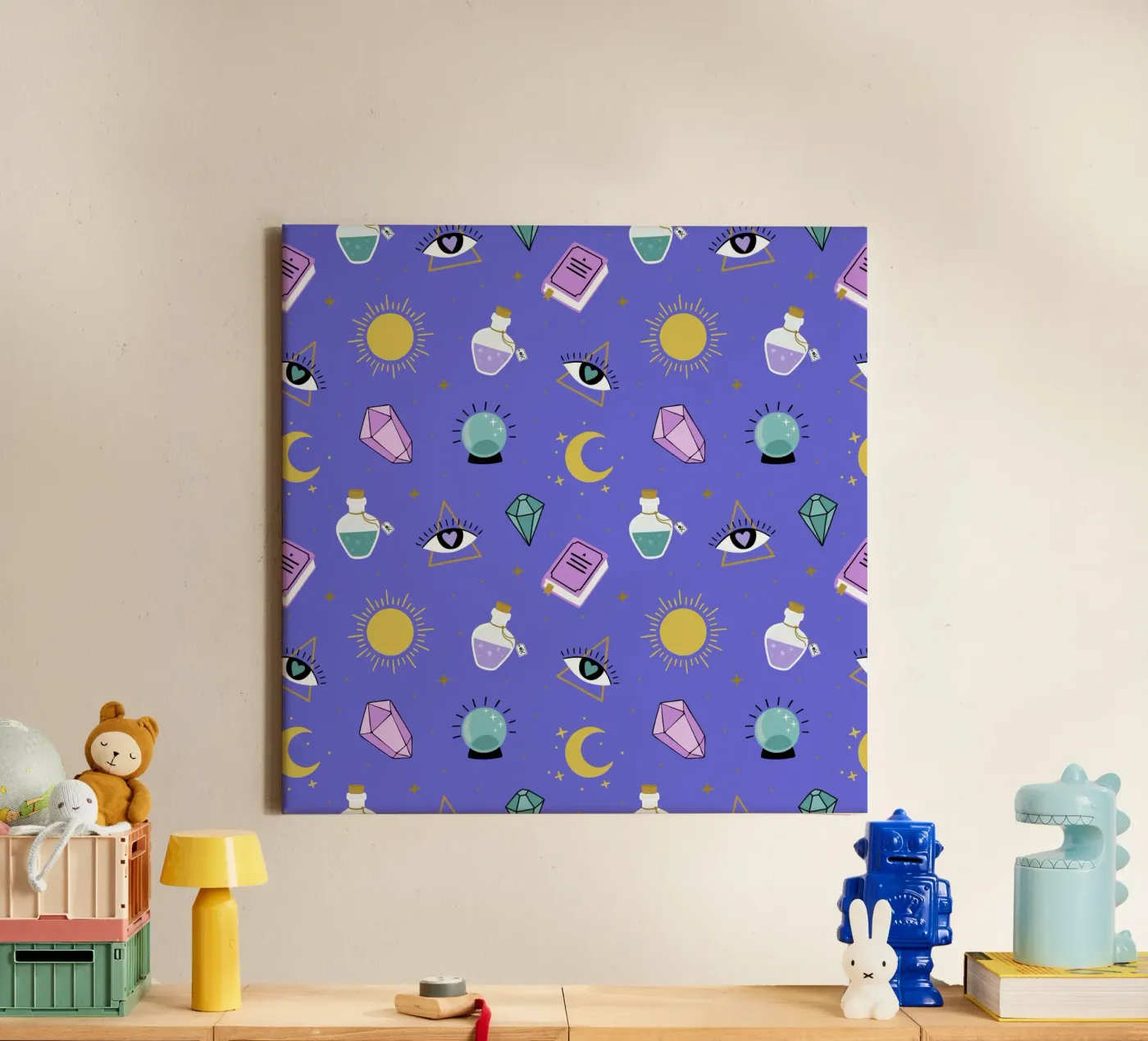 Esoteric pattern canvas by Vivi Nicolin