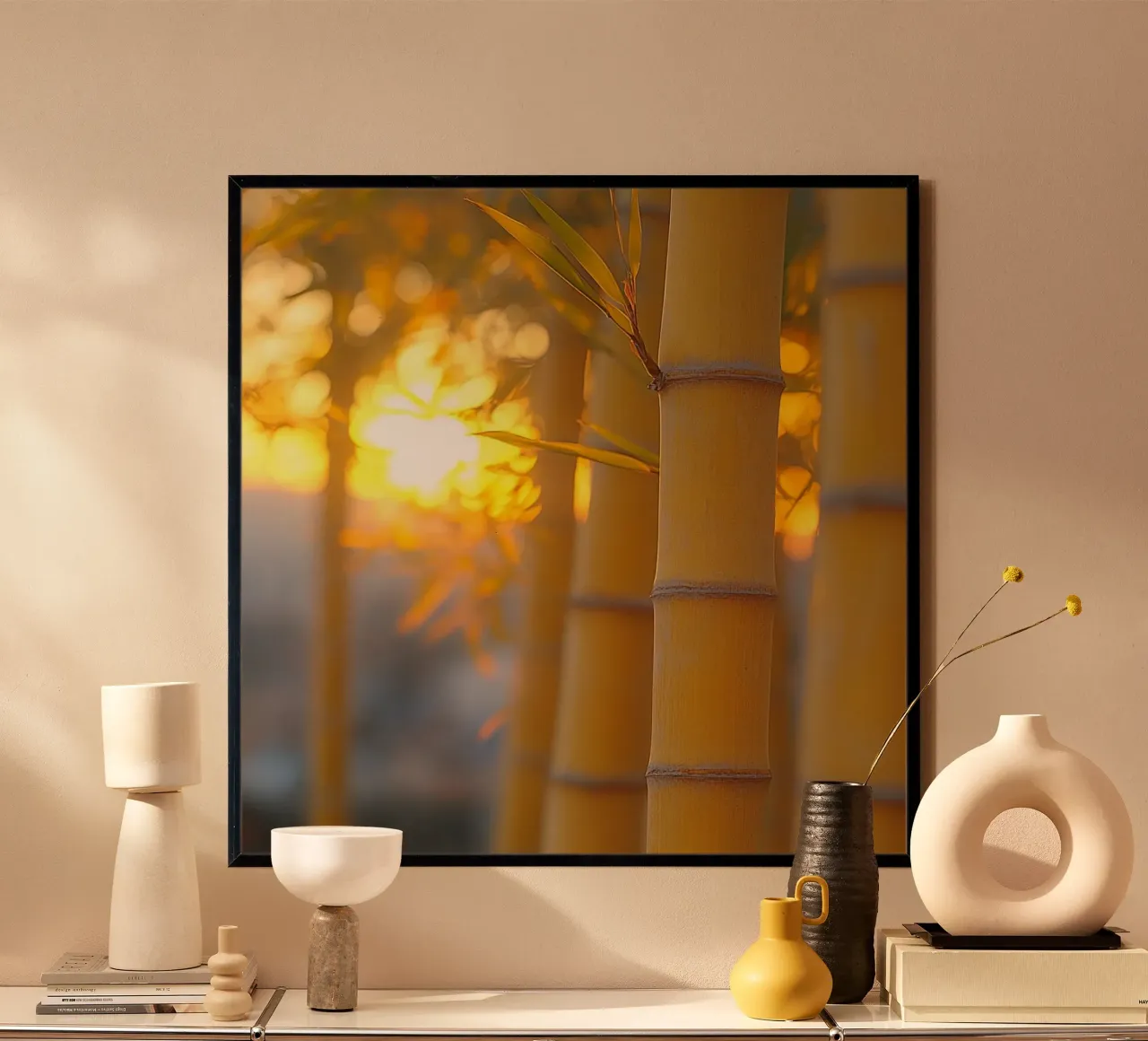 Essenza del Giappone poster con telaio in alluminio da Wanderlust Vibes