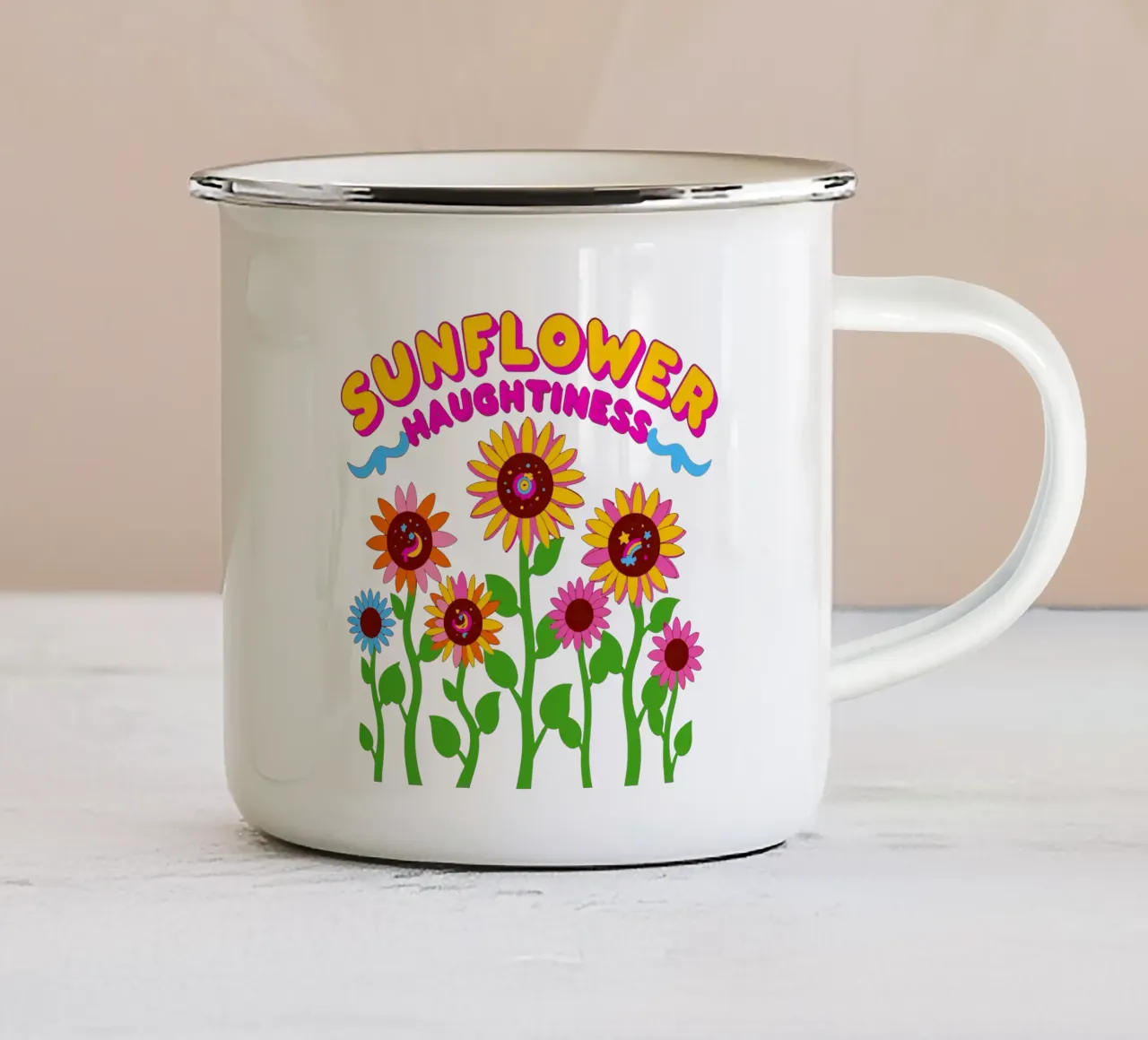 Language of flowers: Sunflower Haughtiness tazza in smalto da My Home Private Design