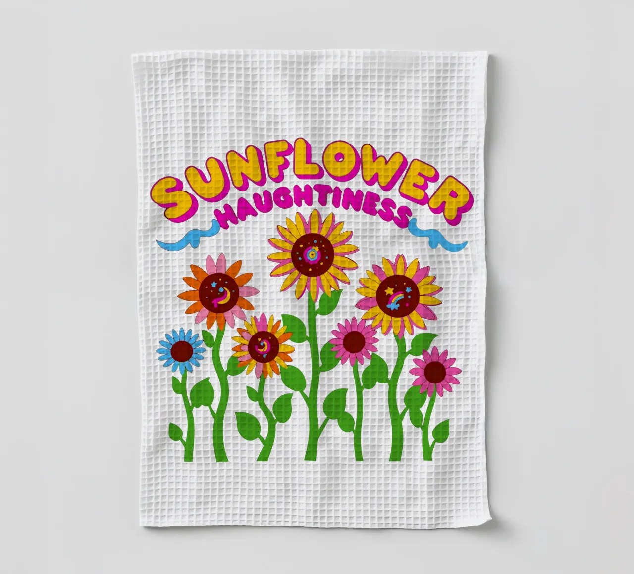 Language of flowers: Sunflower Haughtiness tea towel by My Home Private Design