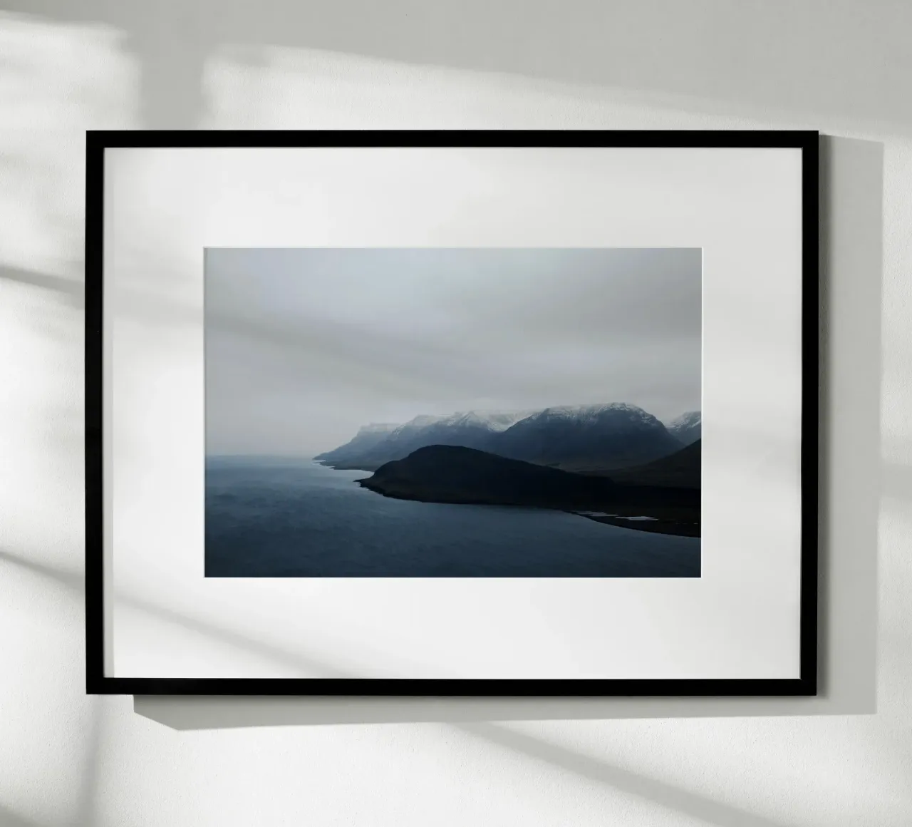 Tiefblauer Fjord Poster von KISSA STUDIO