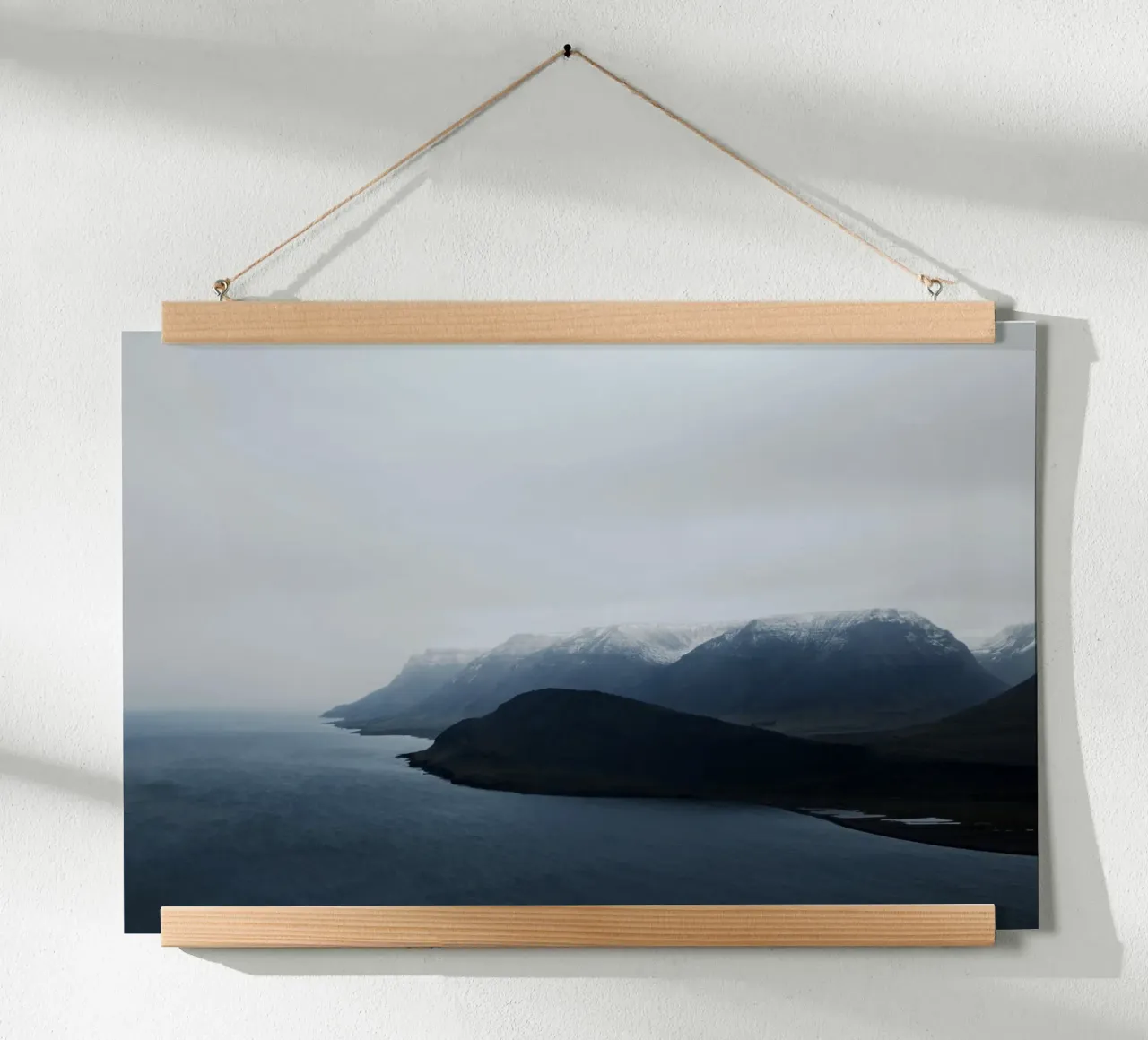 Tiefblauer Fjord Poster von KISSA STUDIO