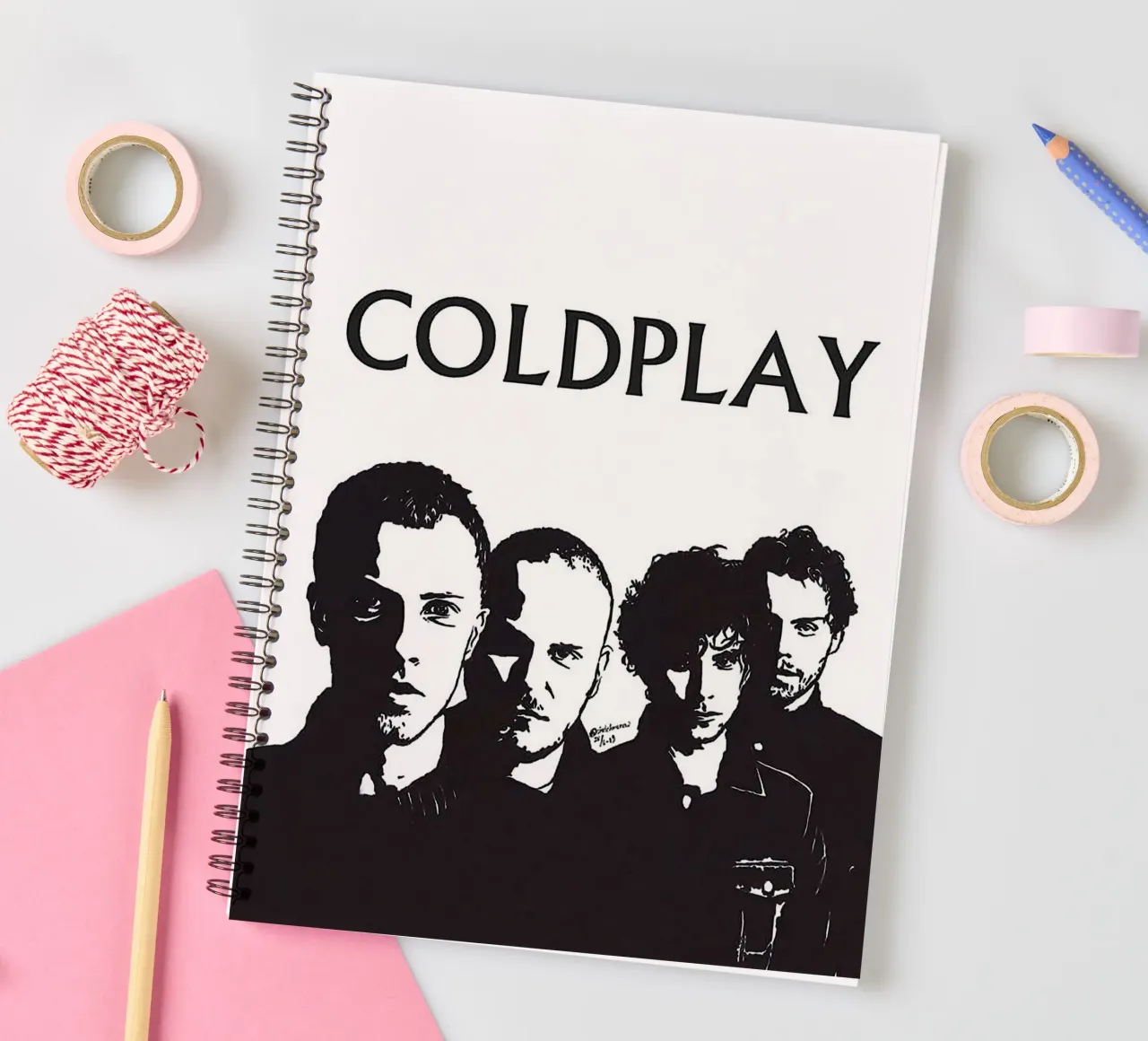 groupe coldplay carnet à spirale de vanhesling