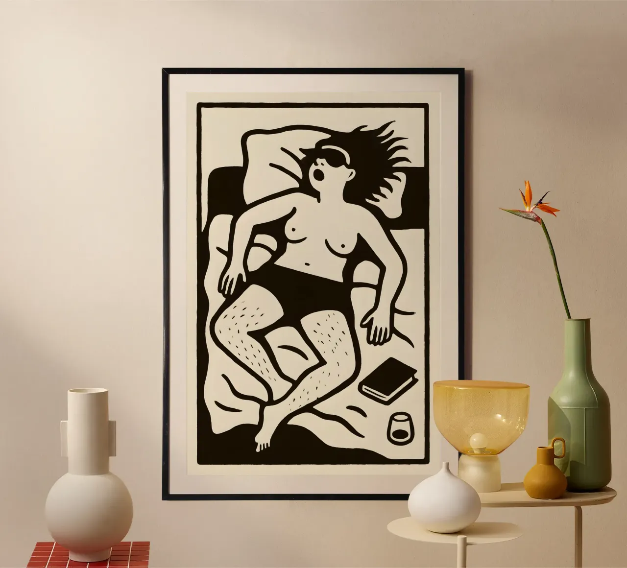 Linocut femminista Radical Rest poster da Free by Design