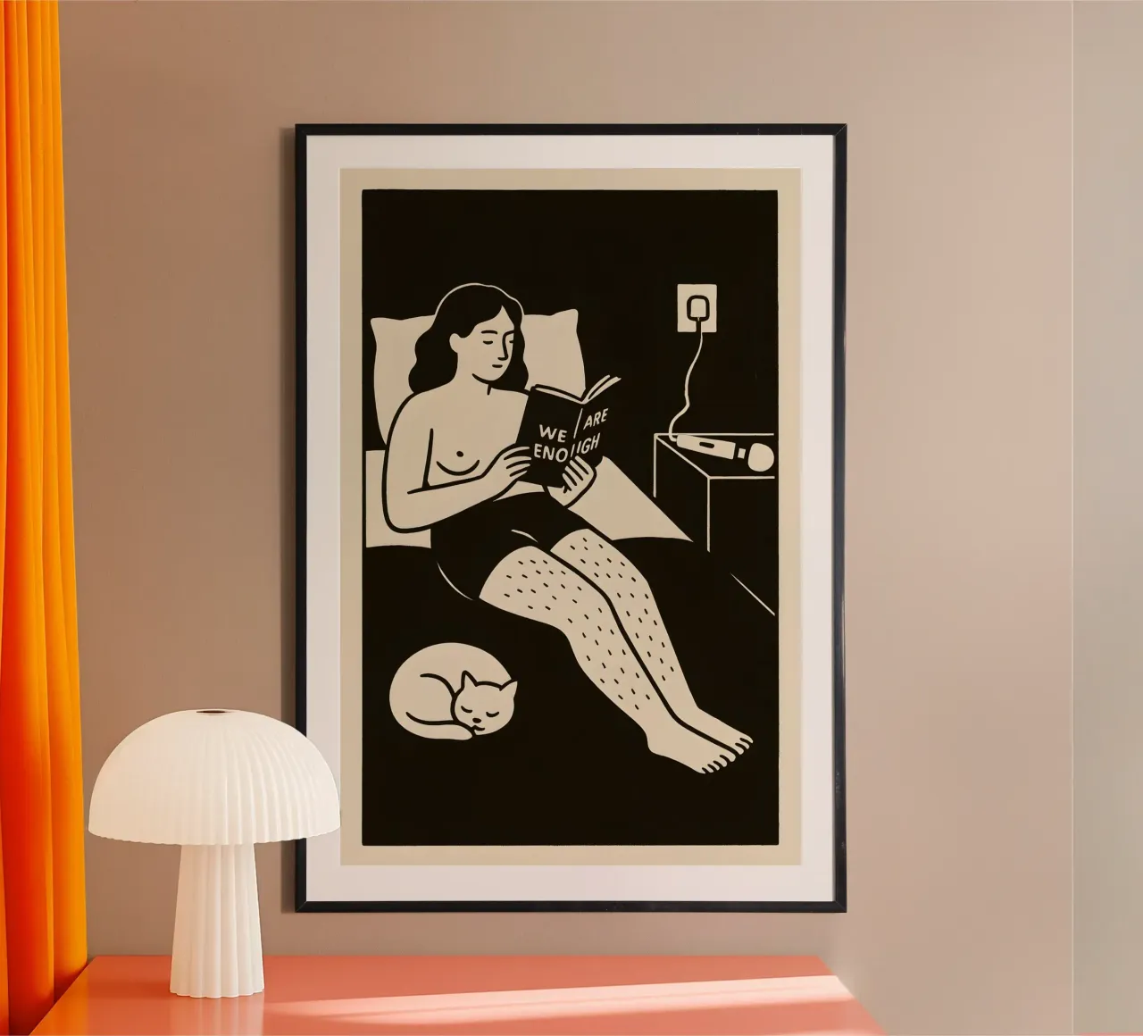La notte tranquilla della sufficienza poster con telaio in alluminio da Free by Design