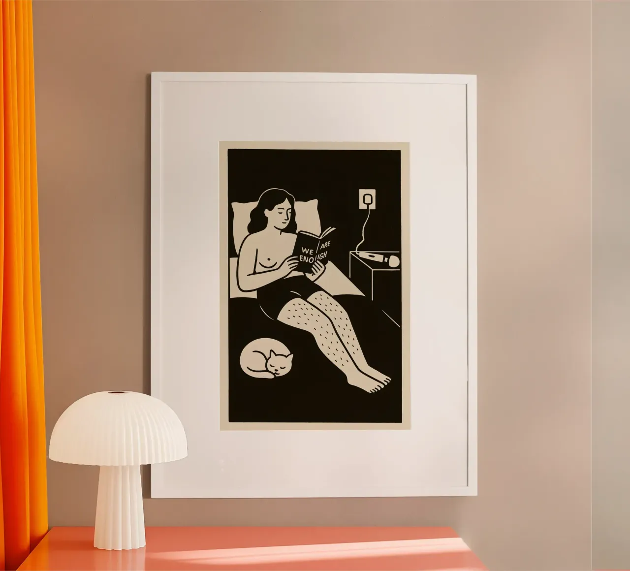 La notte tranquilla della sufficienza poster con telaio in alluminio da Free by Design