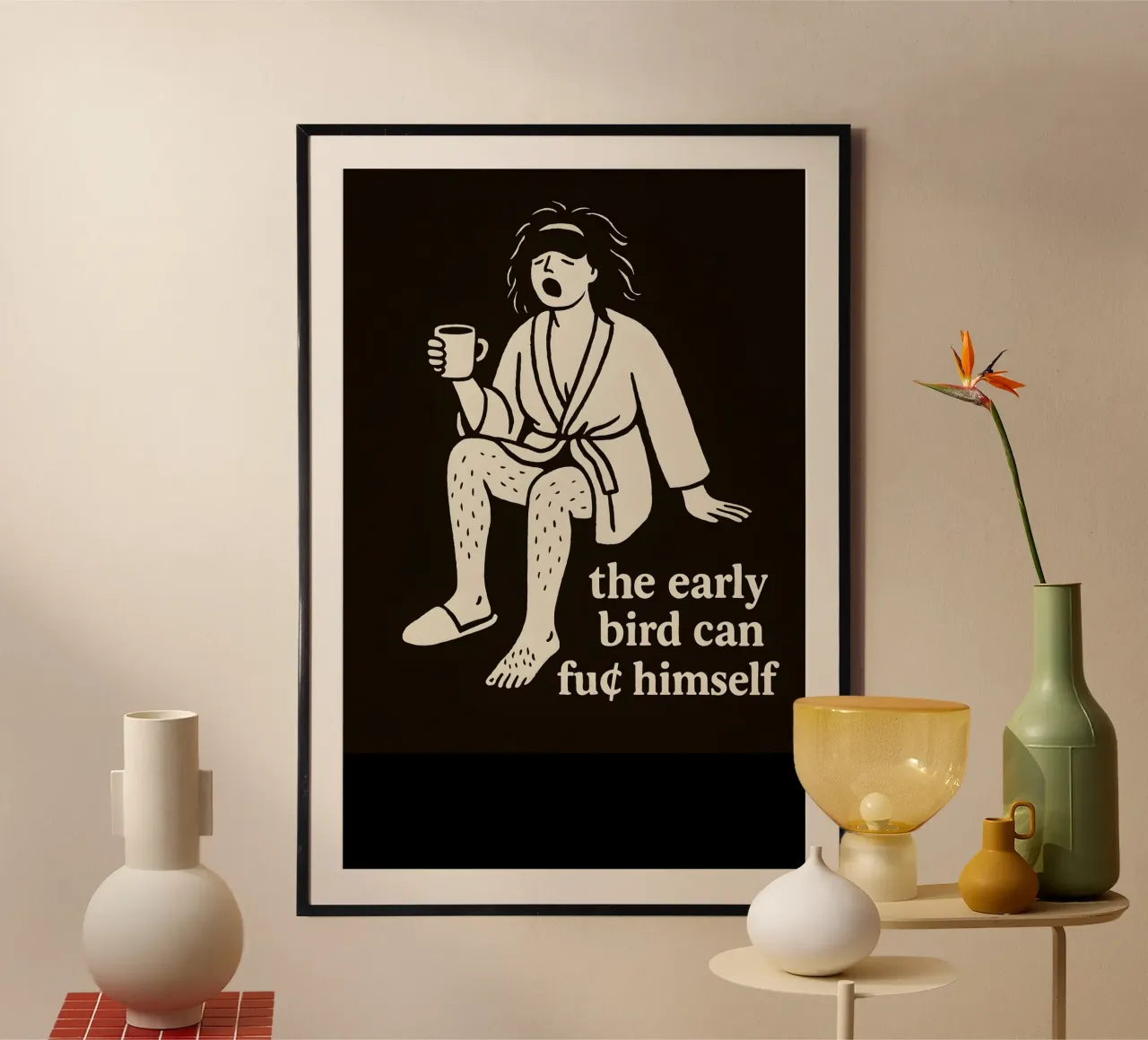 Caffè ribelle antiuccelli poster da Free by Design