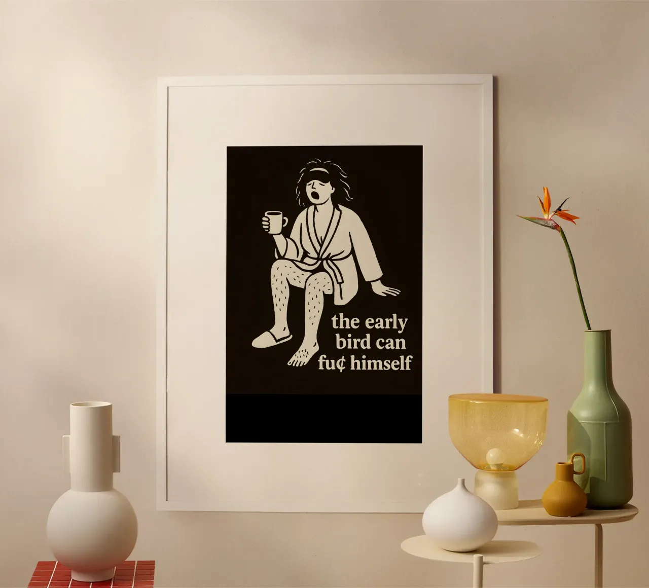 Caffè ribelle antiuccelli poster da Free by Design