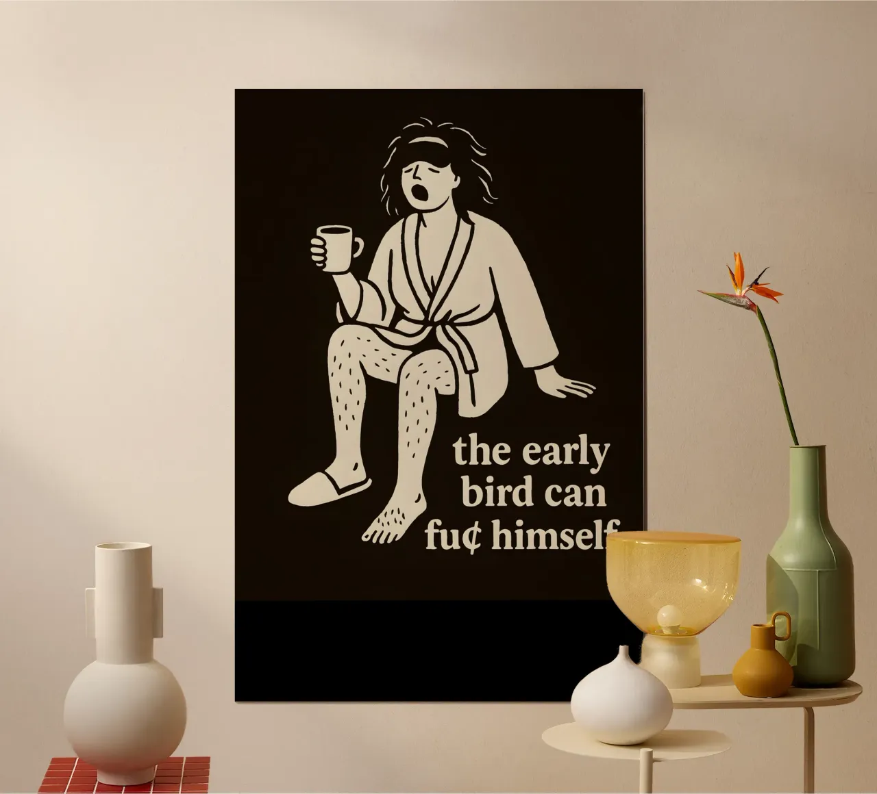 Caffè ribelle antiuccelli poster da Free by Design