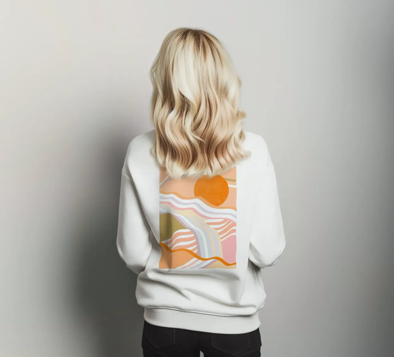 Abstracte zonsopgang Flow - Langzaam levend landschap sweatshirt van Dominique Vari Abstract