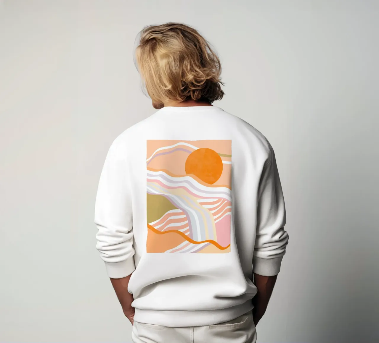 Abstracte zonsopgang Flow - Langzaam levend landschap sweatshirt van Dominique Vari Abstract