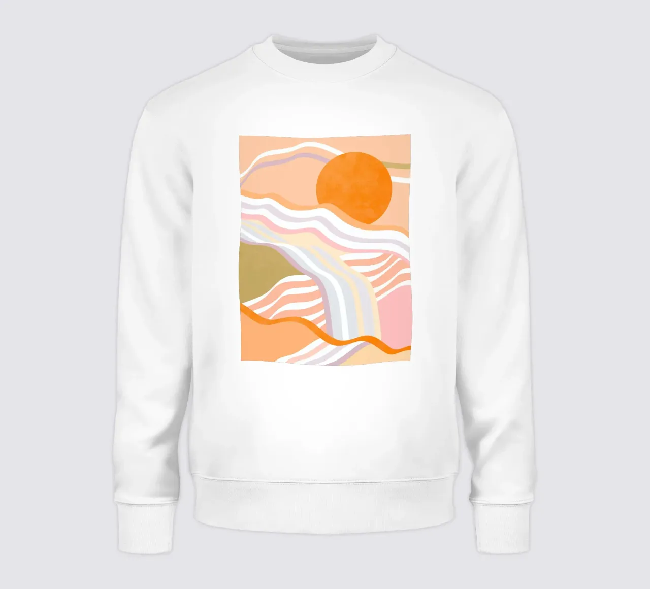 Abstracte zonsopgang Flow - Langzaam levend landschap sweatshirt van Dominique Vari Abstract