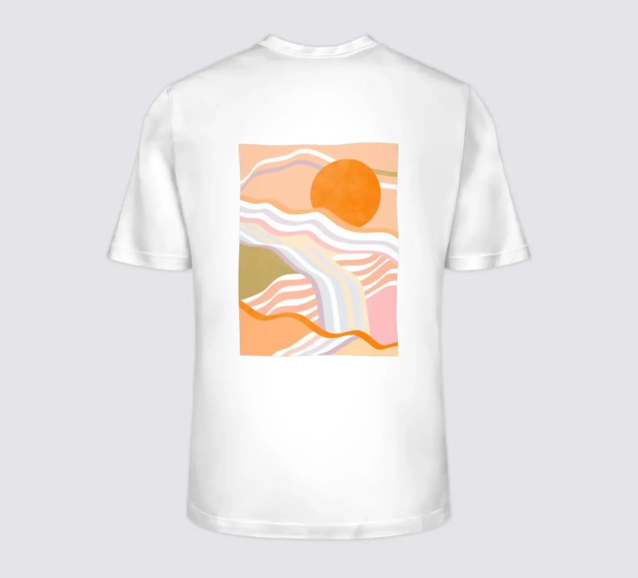 Abstracte zonsopgang Flow - Langzaam levend landschap t-shirt van Dominique Vari Abstract