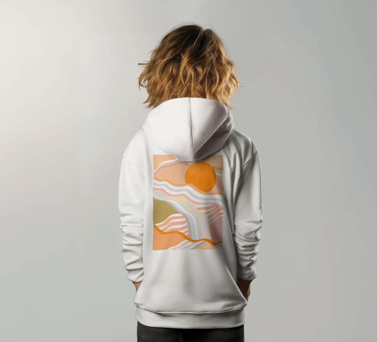 Amanecer abstracto Flow - Paisaje de vida lenta sudadera con capucha para niño de Dominique Vari Abstract