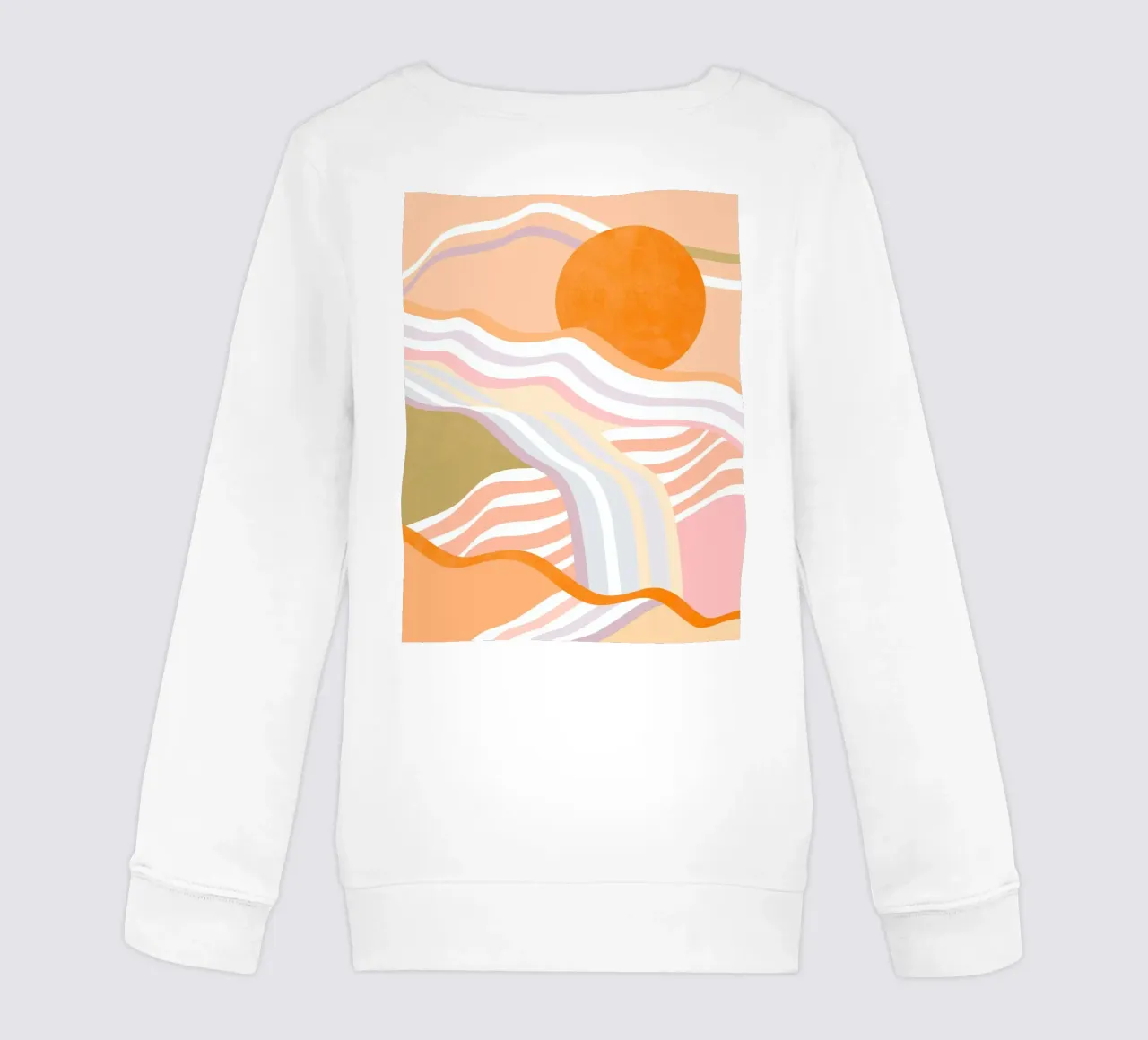 Abstract Sunrise Flow • Slow living landscape kids sweatshirt by Dominique Vari Abstract