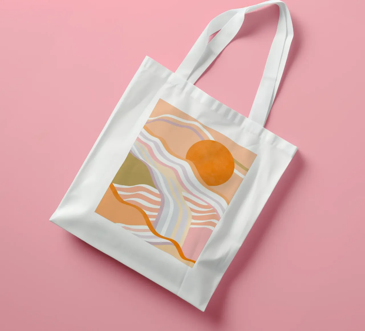 Abstract Sunrise Flow • Slow living landscape tote bag by Dominique Vari Abstract