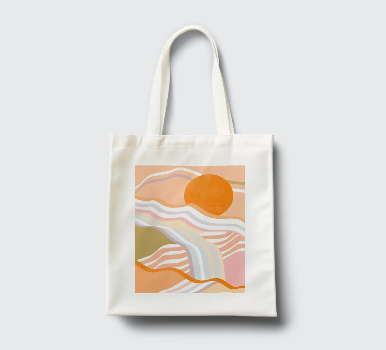Abstract Sunrise Flow • Slow living landscape tote bag by Dominique Vari Abstract