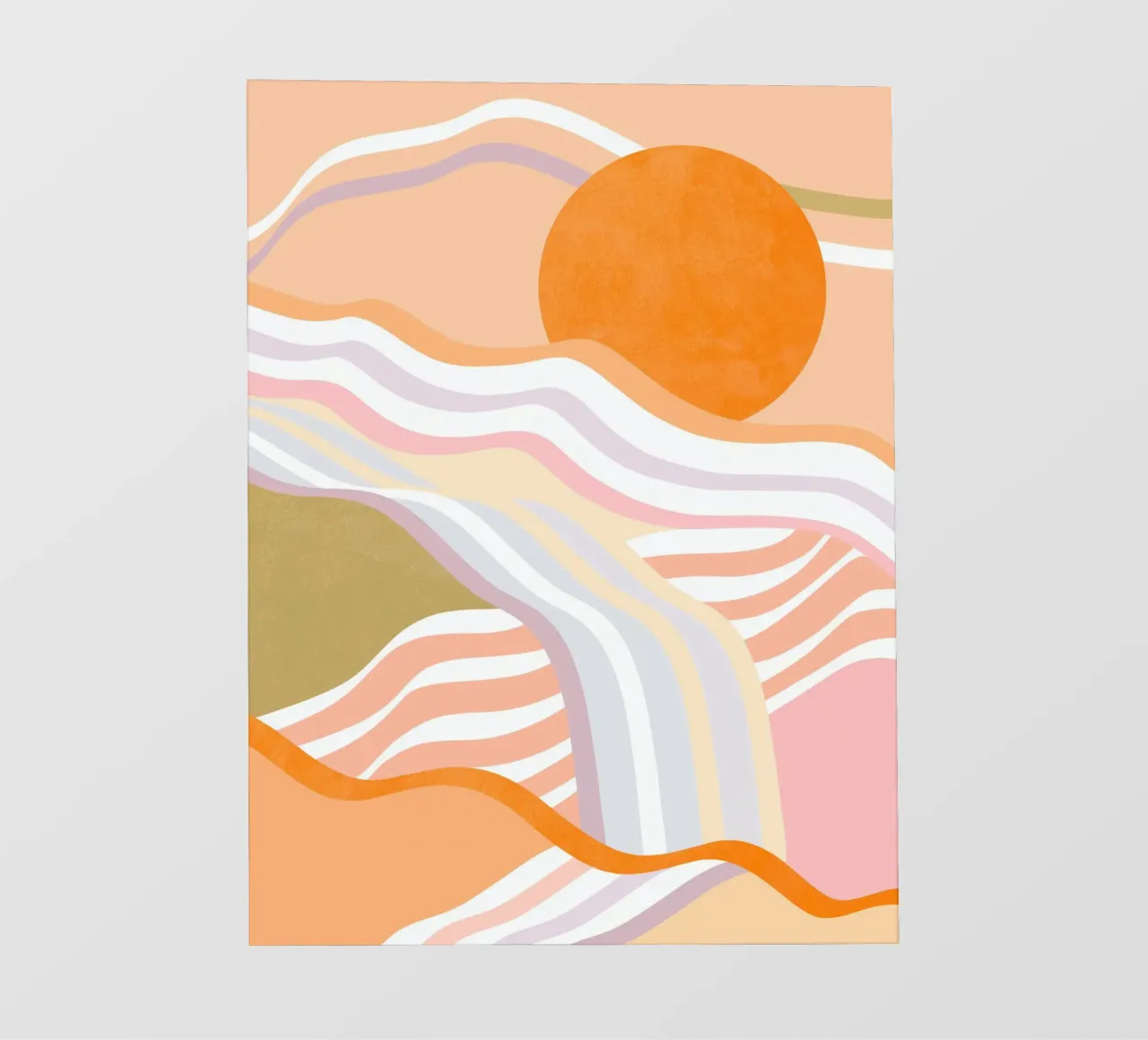 Flux abstrait du lever de soleil - Paysage de vie lente papier peint photo de Dominique Vari Abstract