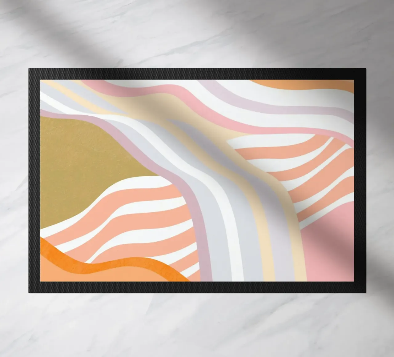Abstracte zonsopgang Flow - Langzaam levend landschap deurmat van Dominique Vari Abstract