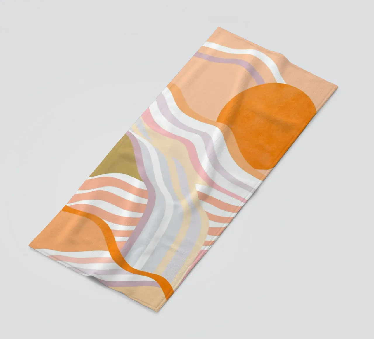 Abstracte zonsopgang Flow - Langzaam levend landschap strandhanddoek van Dominique Vari Abstract