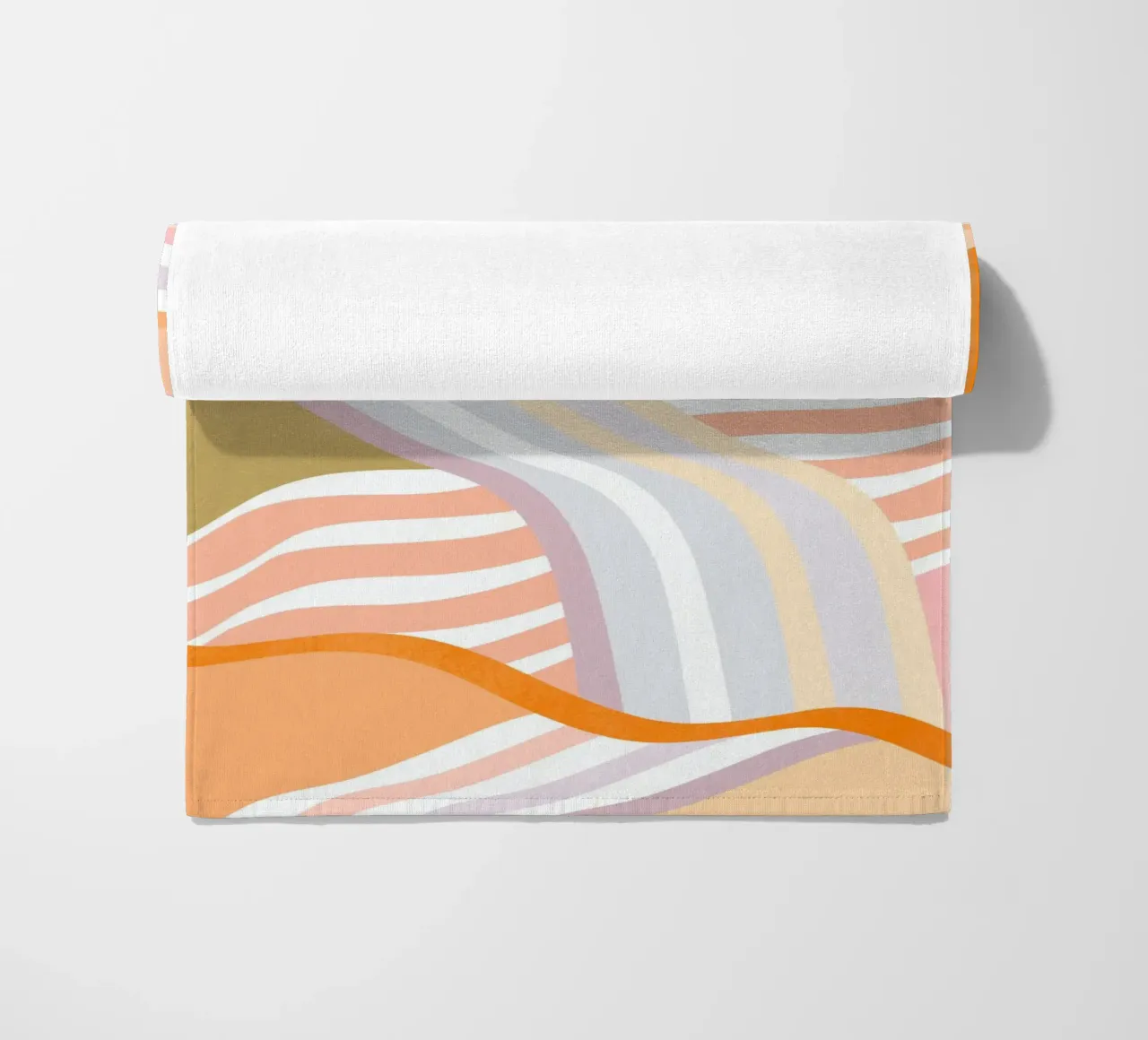 Abstracte zonsopgang Flow - Langzaam levend landschap strandhanddoek van Dominique Vari Abstract