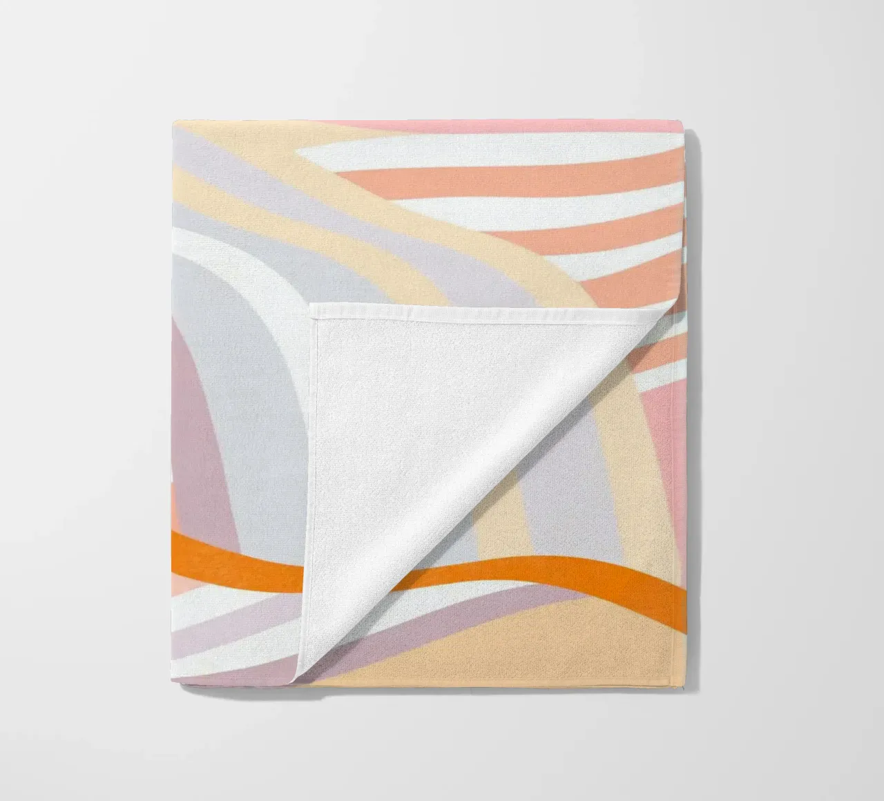 Abstracte zonsopgang Flow - Langzaam levend landschap strandhanddoek van Dominique Vari Abstract