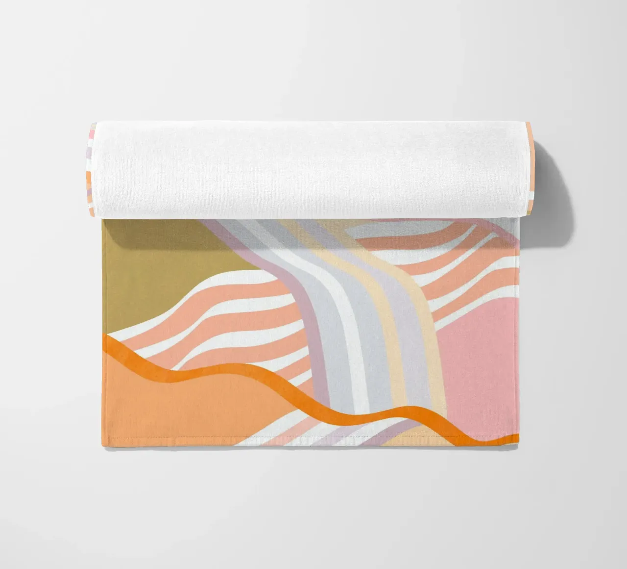 Abstracte zonsopgang Flow - Langzaam levend landschap strandhanddoek van Dominique Vari Abstract