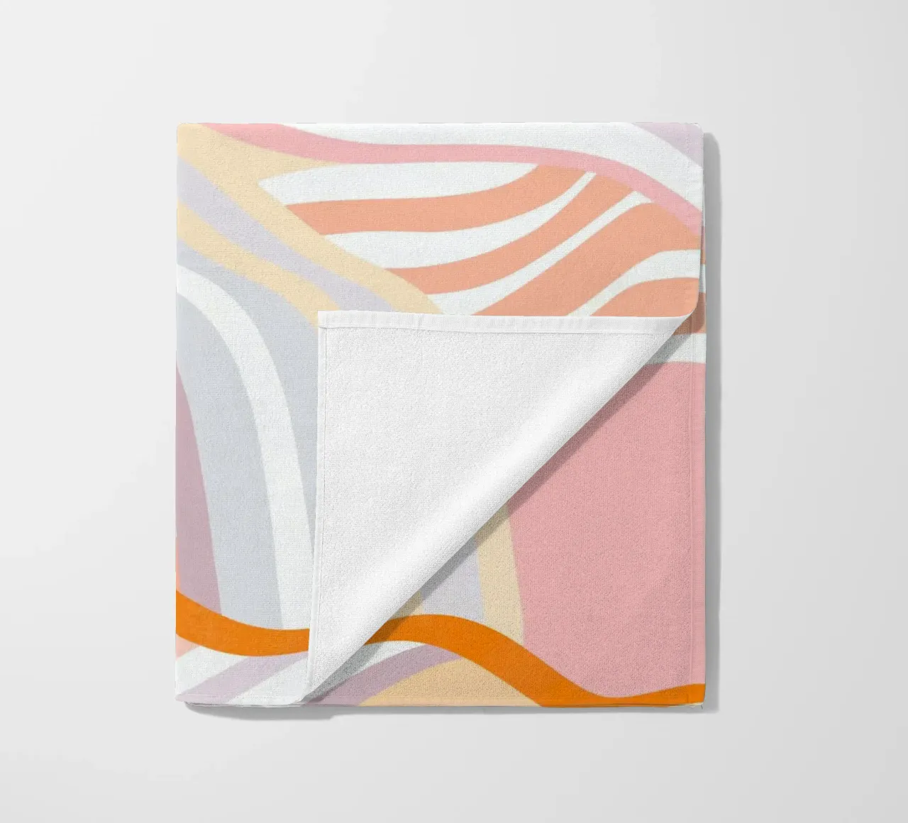 Abstracte zonsopgang Flow - Langzaam levend landschap strandhanddoek van Dominique Vari Abstract