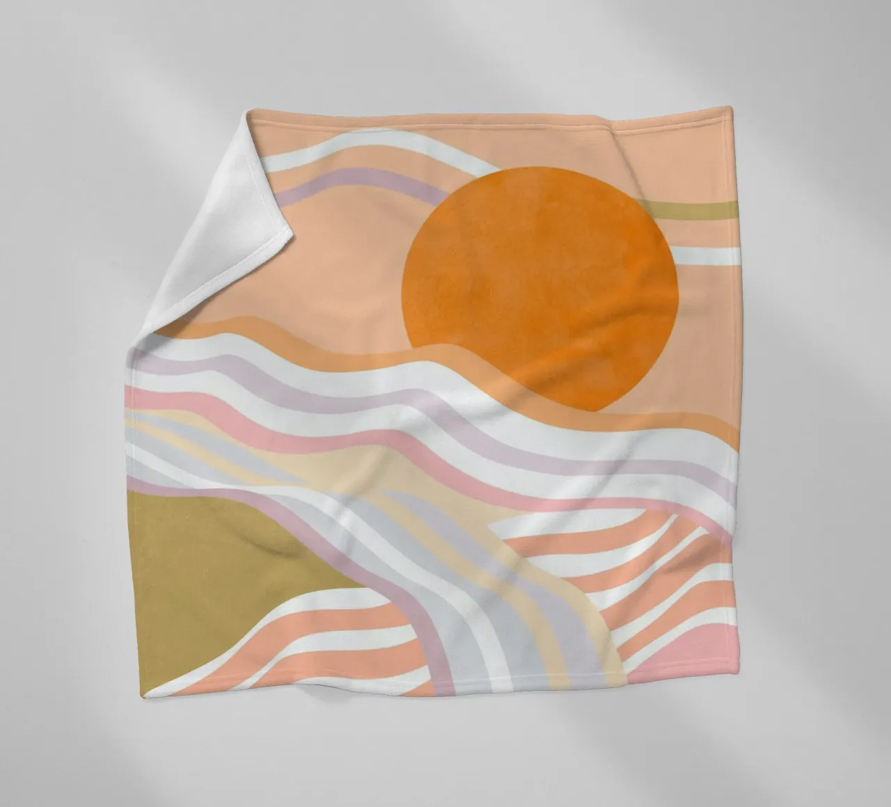 Abstracte zonsopgang Flow - Langzaam levend landschap fleecedeken van Dominique Vari Abstract