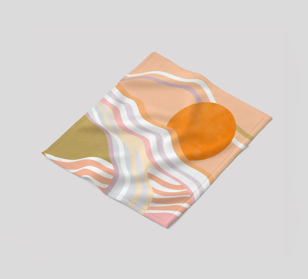 Abstracte zonsopgang Flow - Langzaam levend landschap fleecedeken van Dominique Vari Abstract