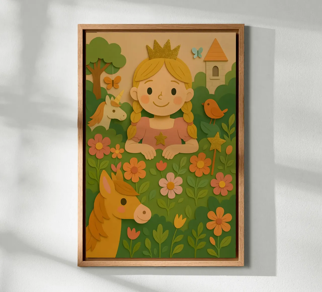 Prinses in Bloomland canvas met Baklijst van LittleMieschiefs