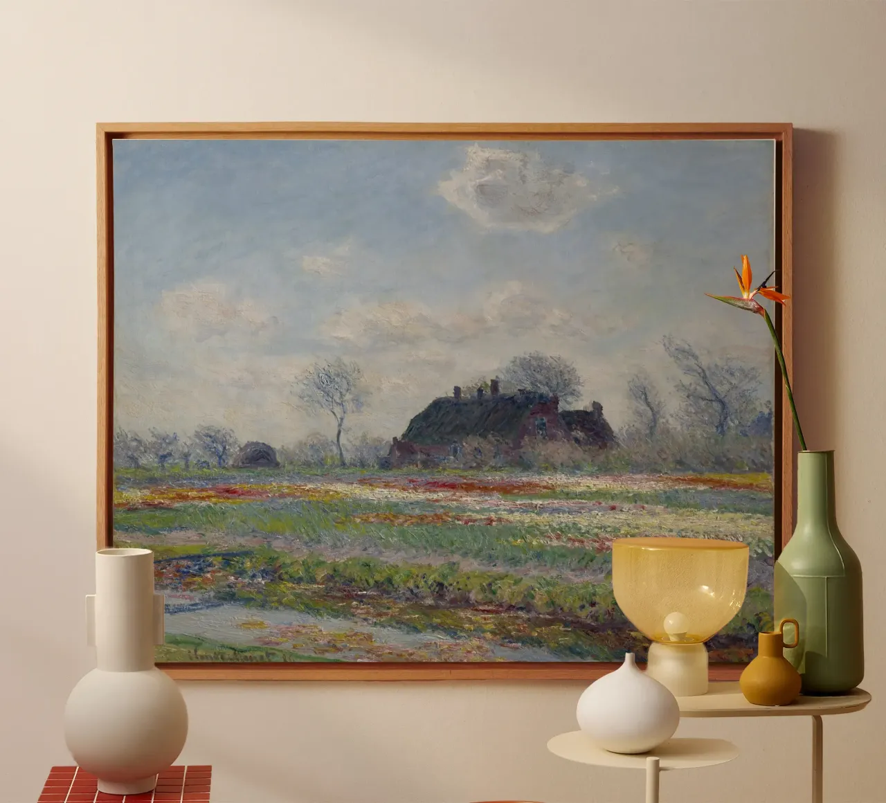 Claude Monet, The Tulip Field canvas with Floater frame by Little Art Histories