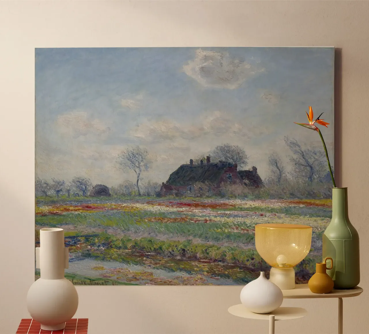 Claude Monet, The Tulip Field canvas with Floater frame by Little Art Histories