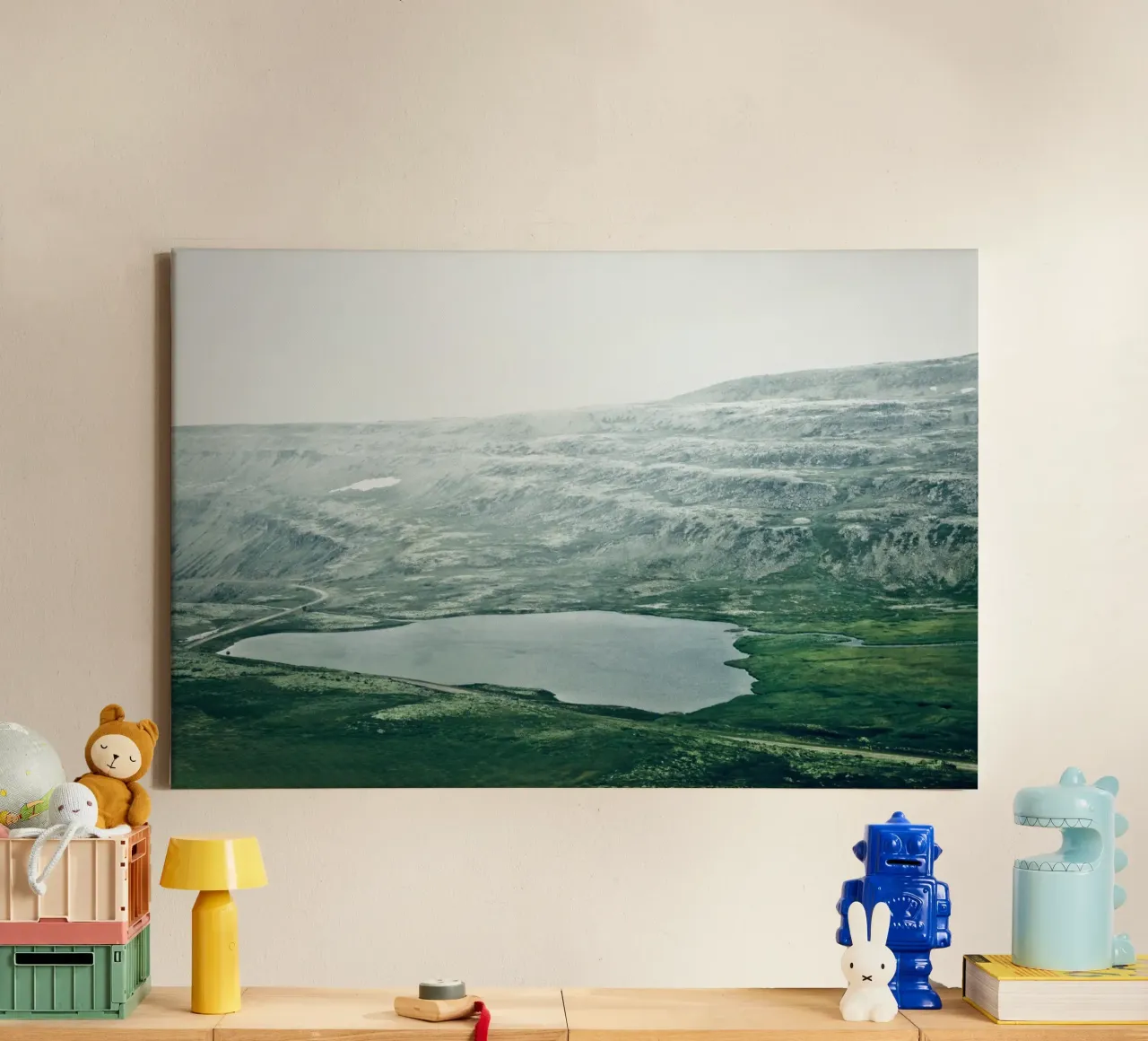 Wilde natuur in IJsland canvas met Baklijst van KISSA STUDIO