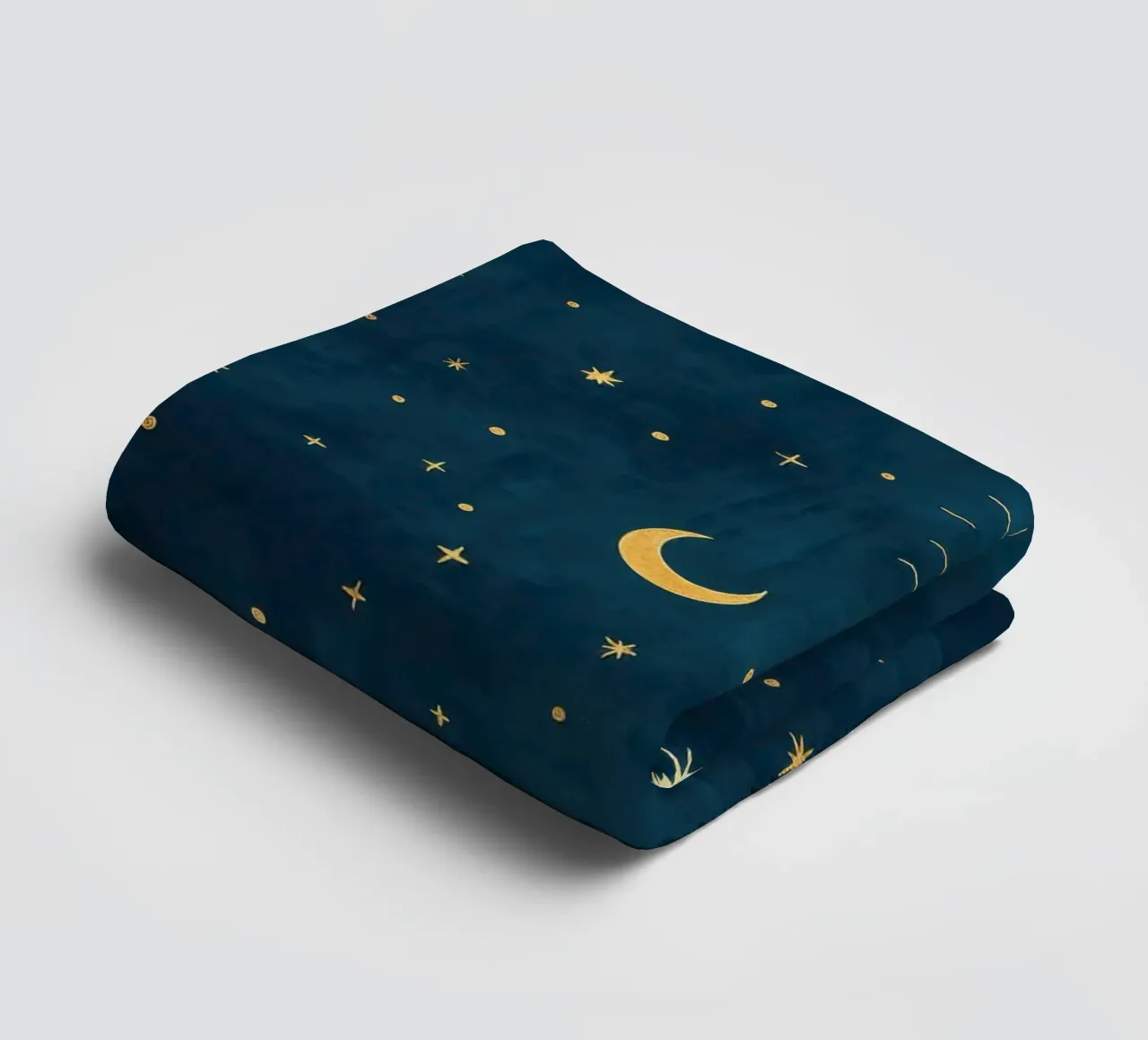 Ciel céleste doré Boho Soleil, lune et étoiles Art abstrait serviette de bain de Gentle Echoes Art