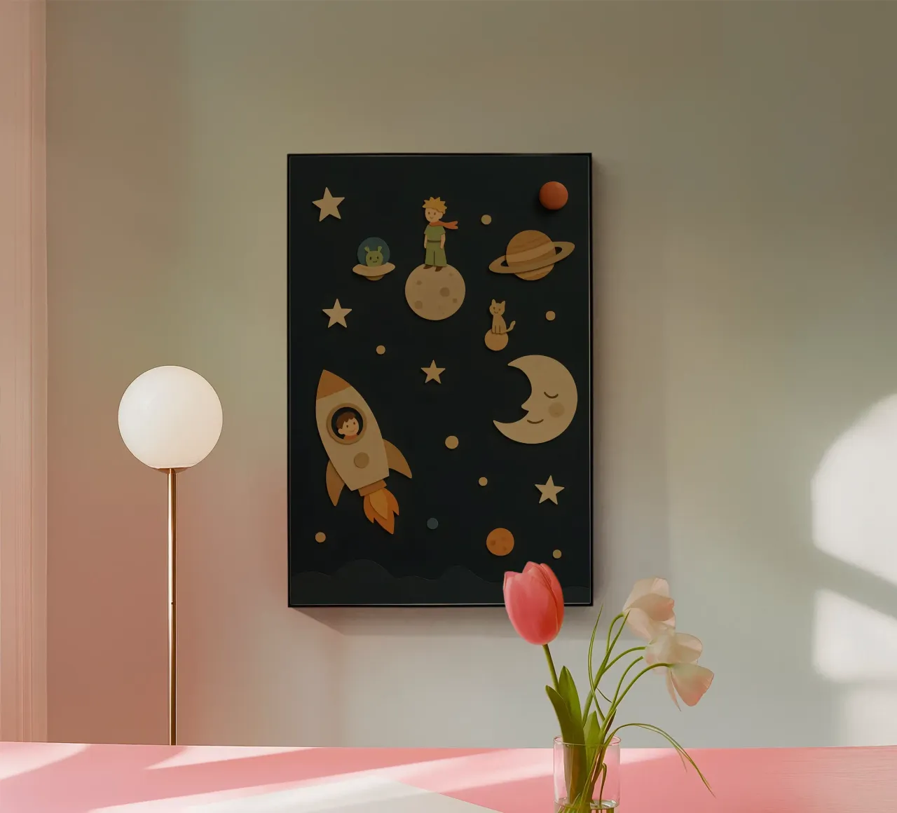 Il piccolo esploratore e la luna addormentata plexiglass da LittleMieschiefs